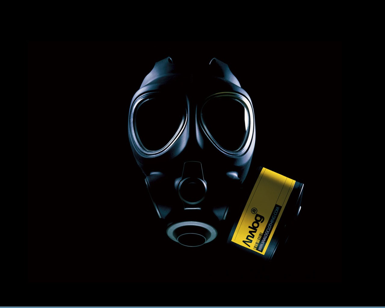General 1280x1024 gas masks simple background black background minimalism