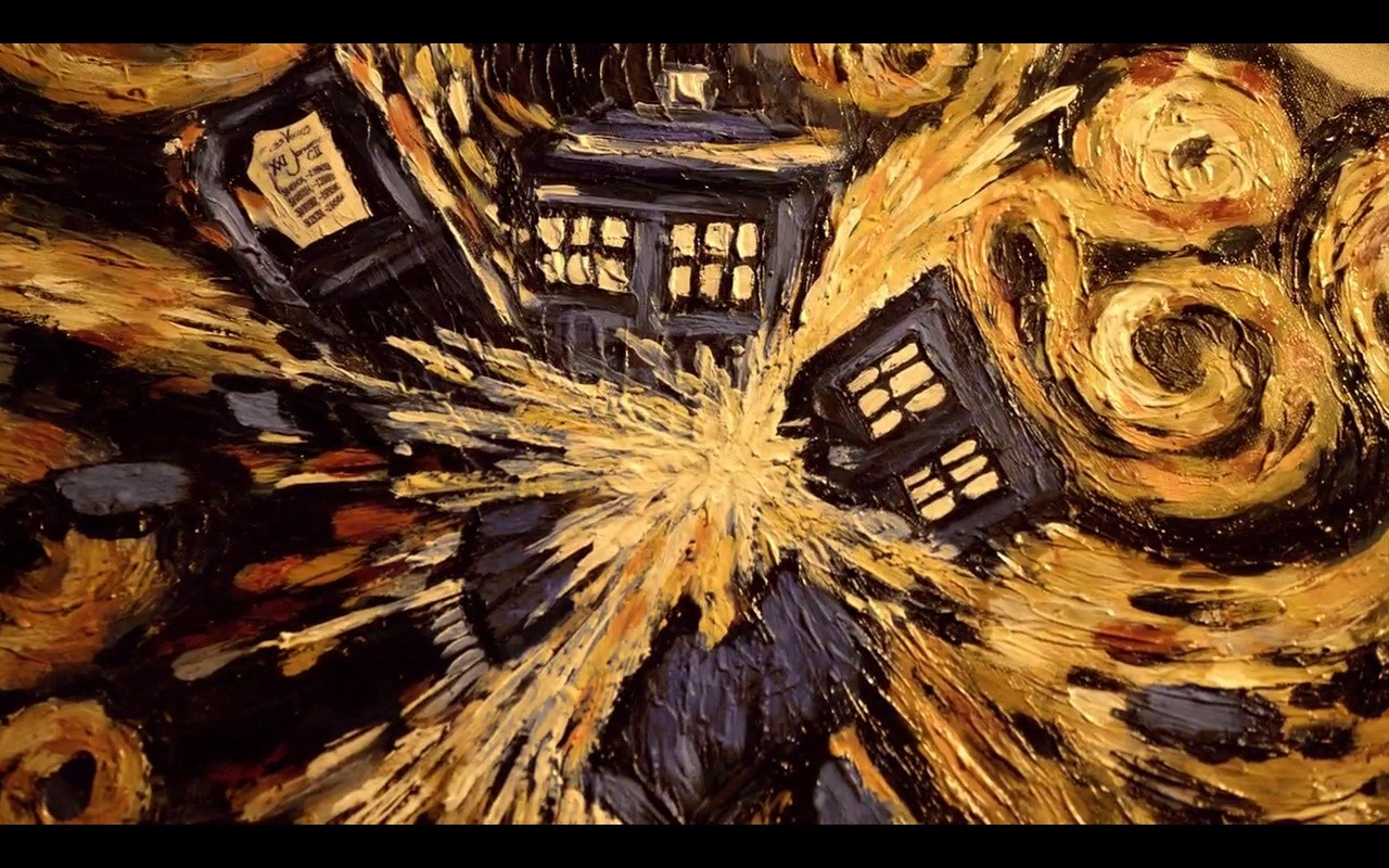 General 1280x800 Doctor Who TARDIS Vincent van Gogh TV series science fiction painting artwork