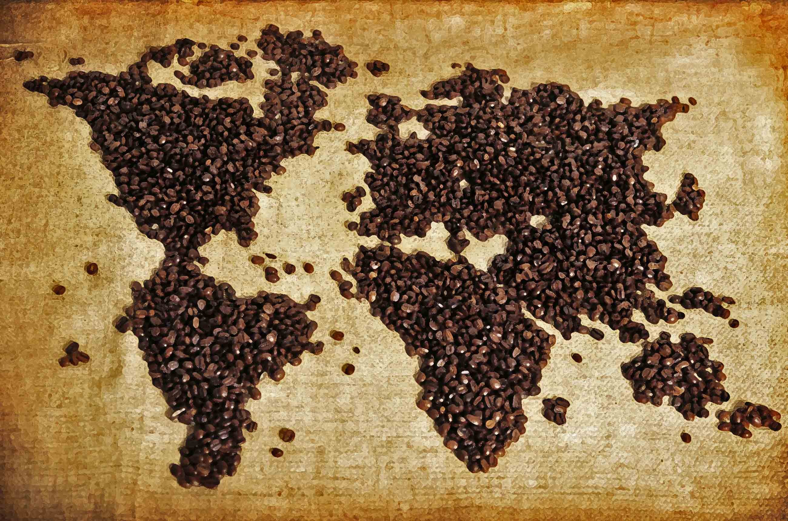 General 2600x1721 coffee map brown world map coffee beans food