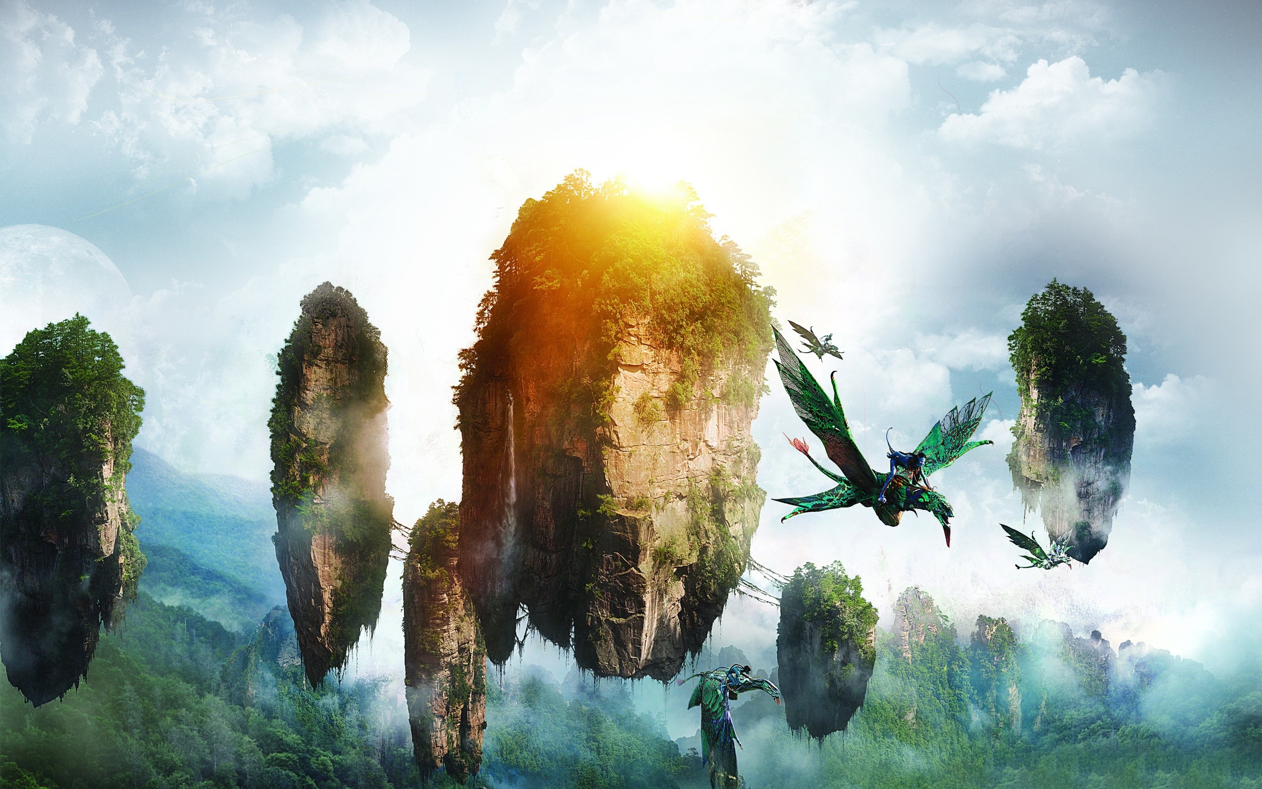 General 2560x1600 Avatar Neytiri floating island flying movies digital art