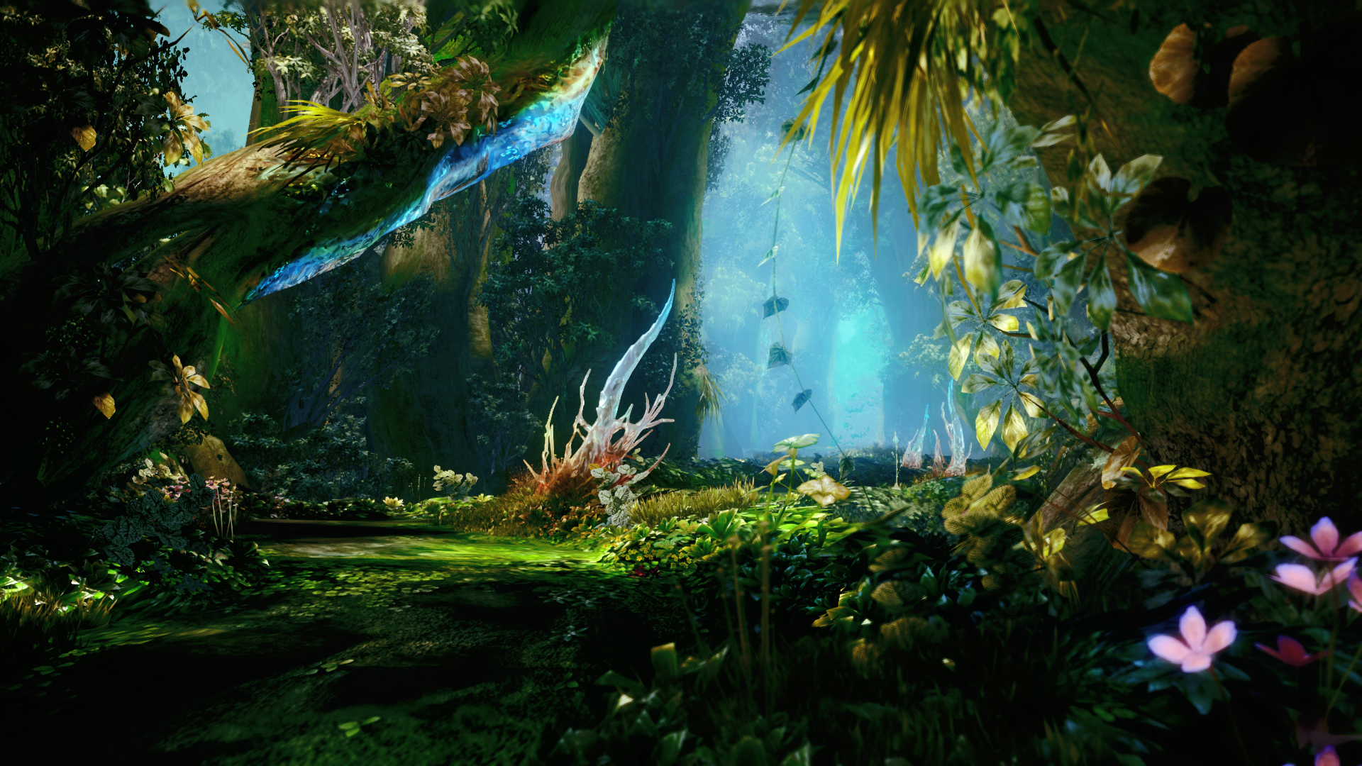 General 1920x1080 video games Final Fantasy XIII forest screen shot Final Fantasy plants nature
