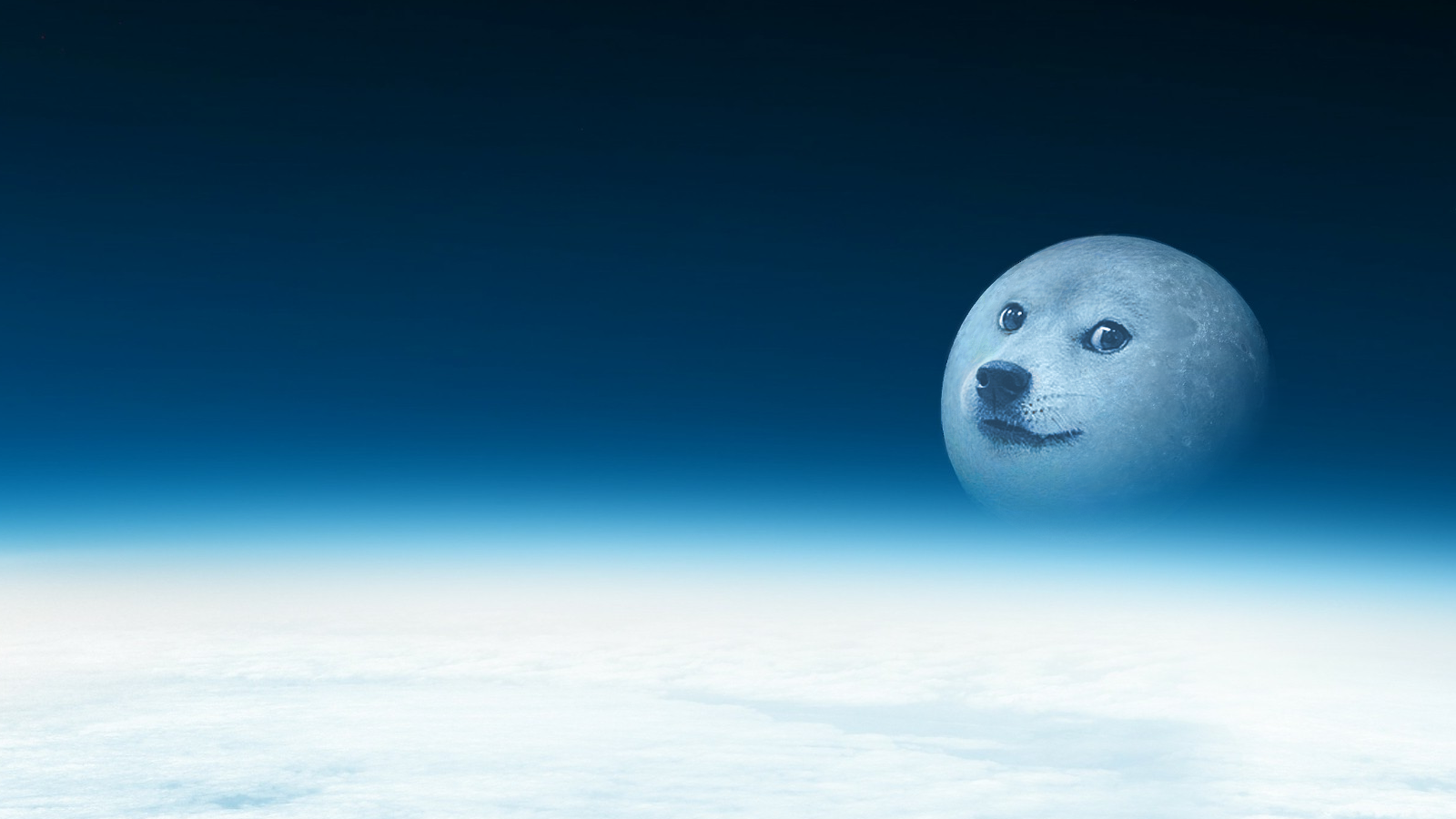 General 1600x900 fantasy art sky atmosphere humor doge memes blue Moon