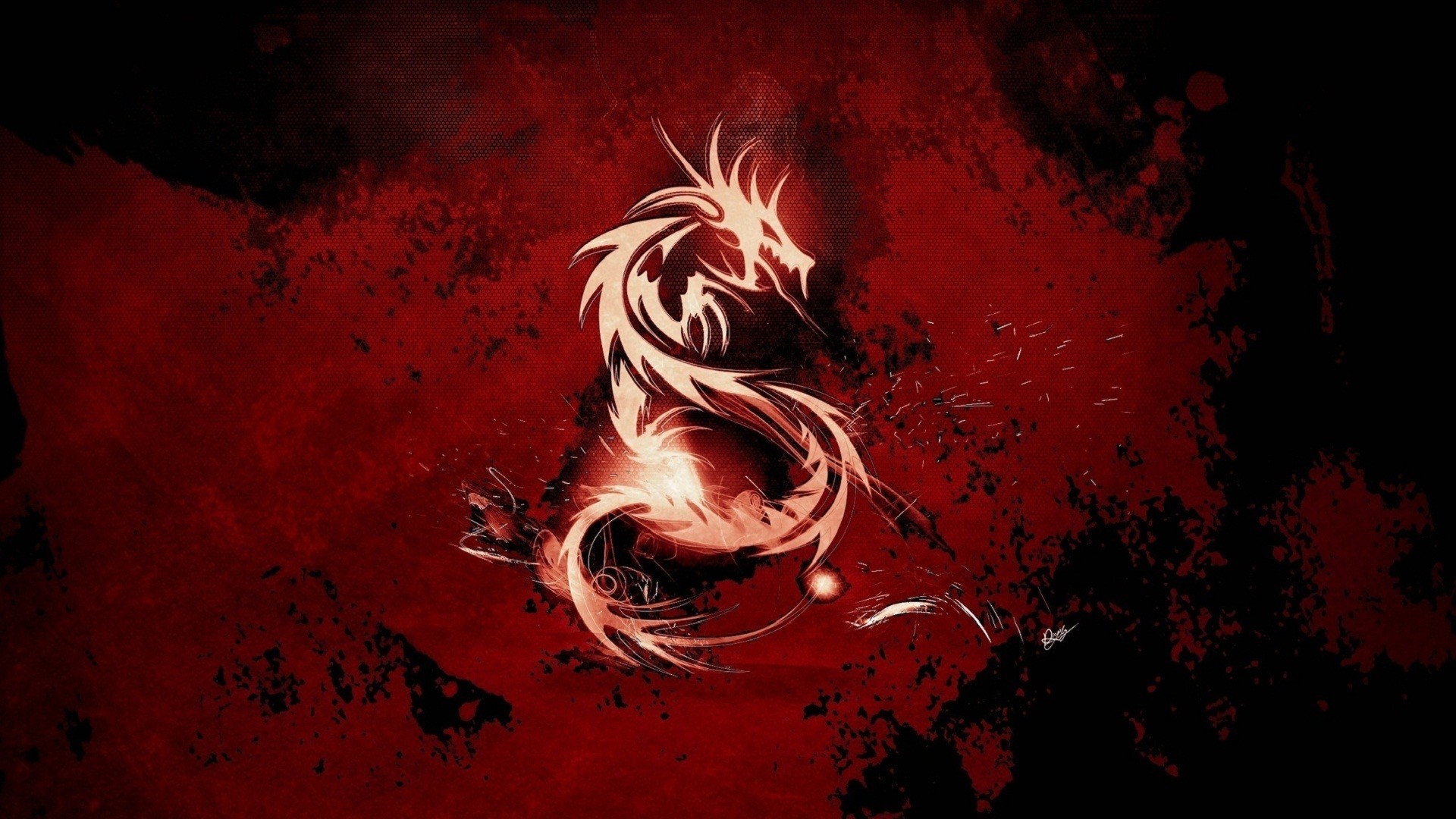 General 1920x1080 dragon red background artwork Kali Linux NetHunter hacking