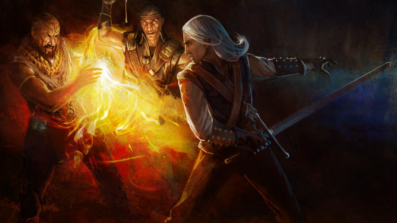 General 1366x768 The Witcher Geralt of Rivia Azar Javed RPG PC gaming video game men fantasy men sword video games video game art fantasy art