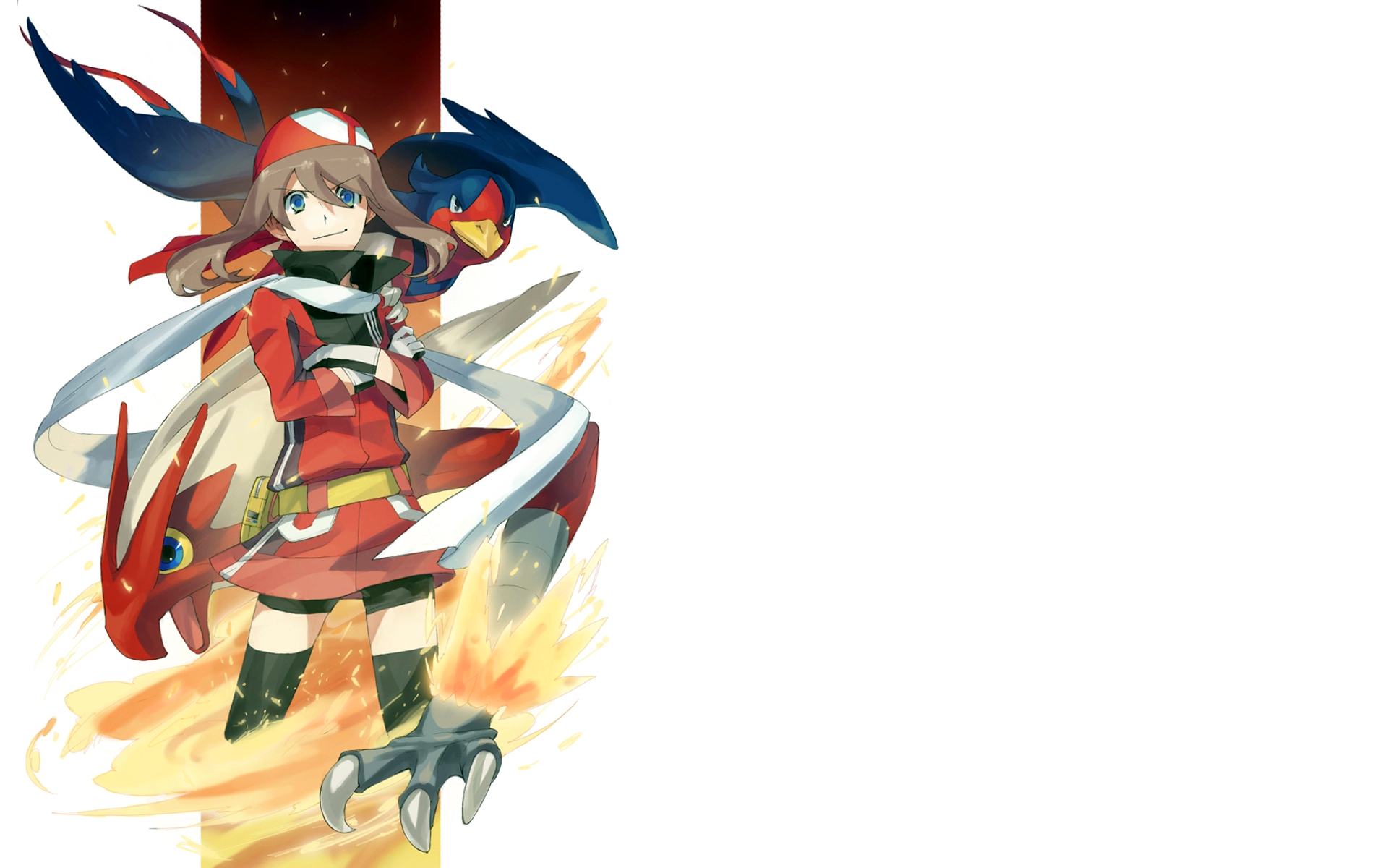 Anime 1920x1200 Pokémon May (pokemon) blaziken Swellow anime simple background