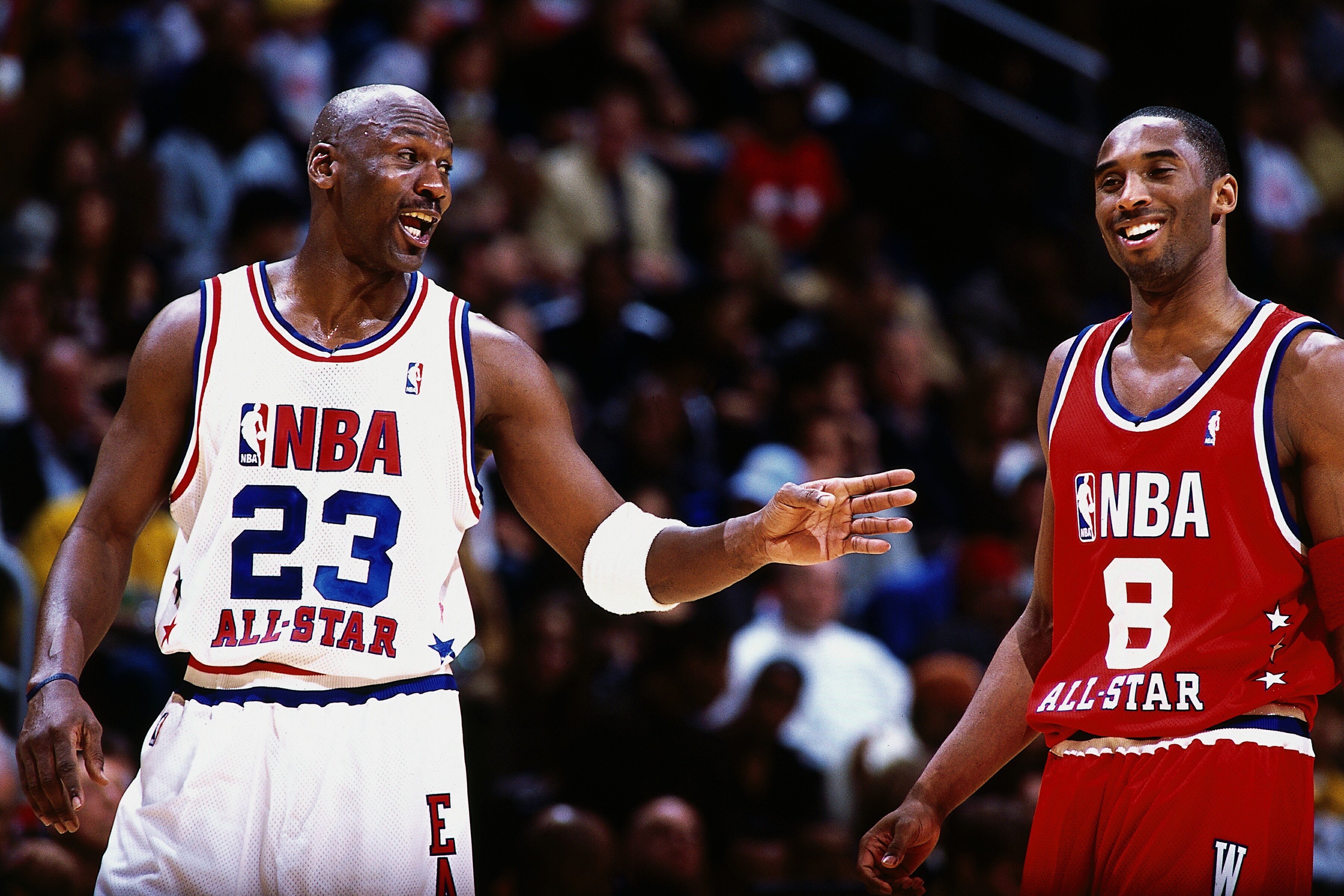 People 3600x2400 NBA basketball Michael Jordan Kobe Bryant sport bald sweat men numbers NBA All-Star Game