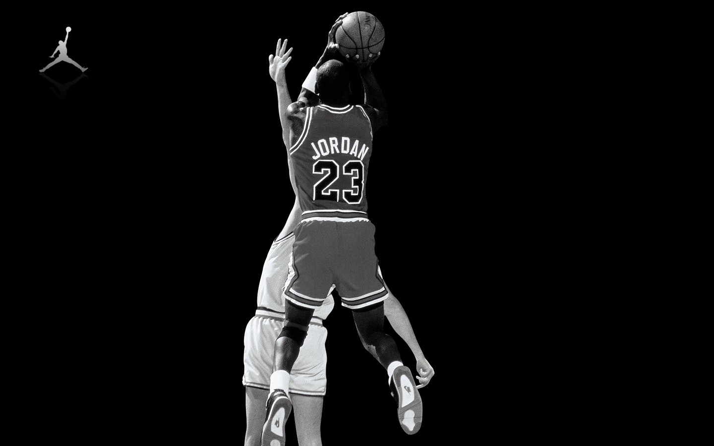 General 1440x900 Michael Jordan sport basketball men monochrome ball simple background black background