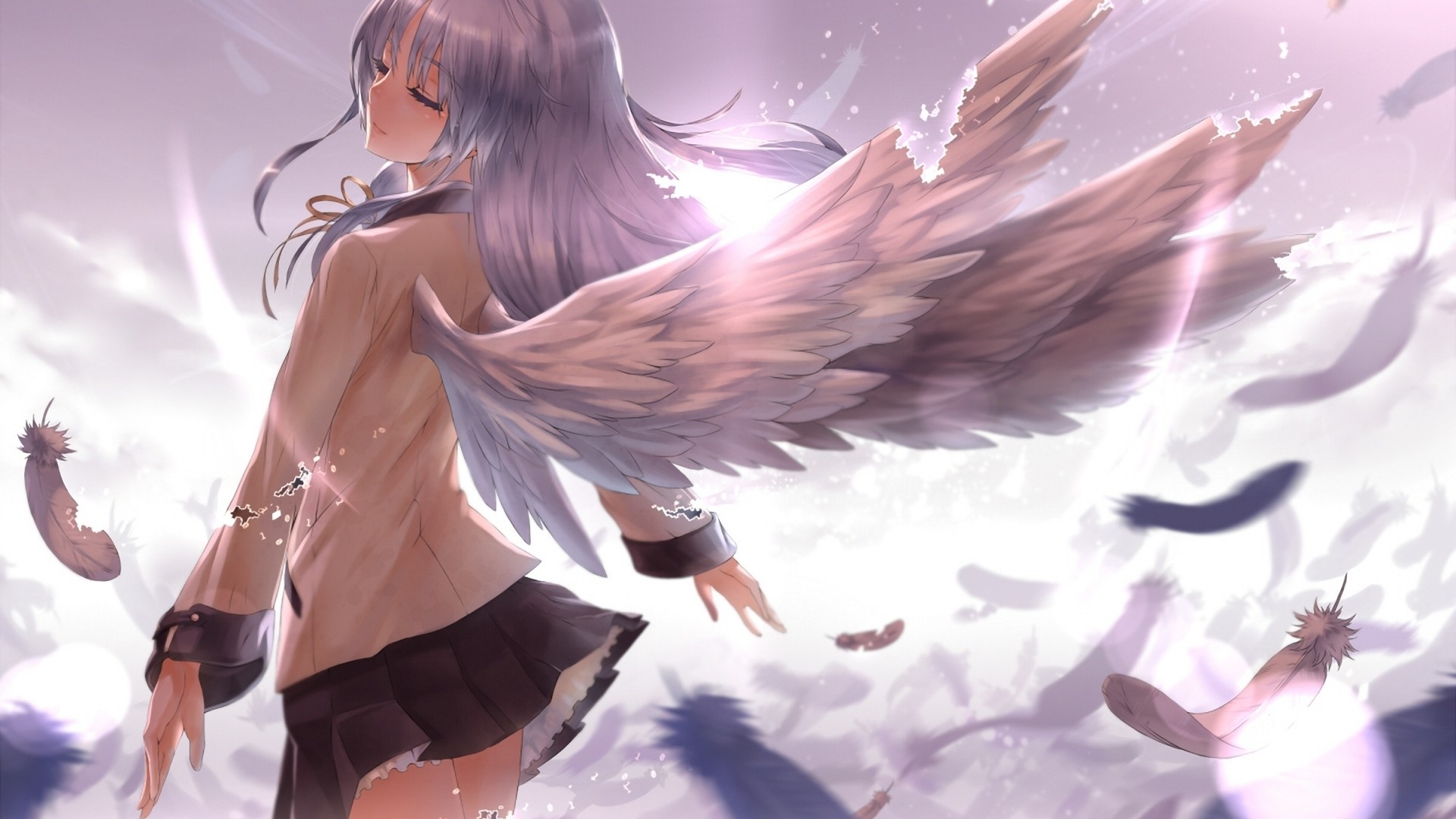 Anime 1920x1080 anime girls wings angel Angel Beats! anime Tachibana Kanade
