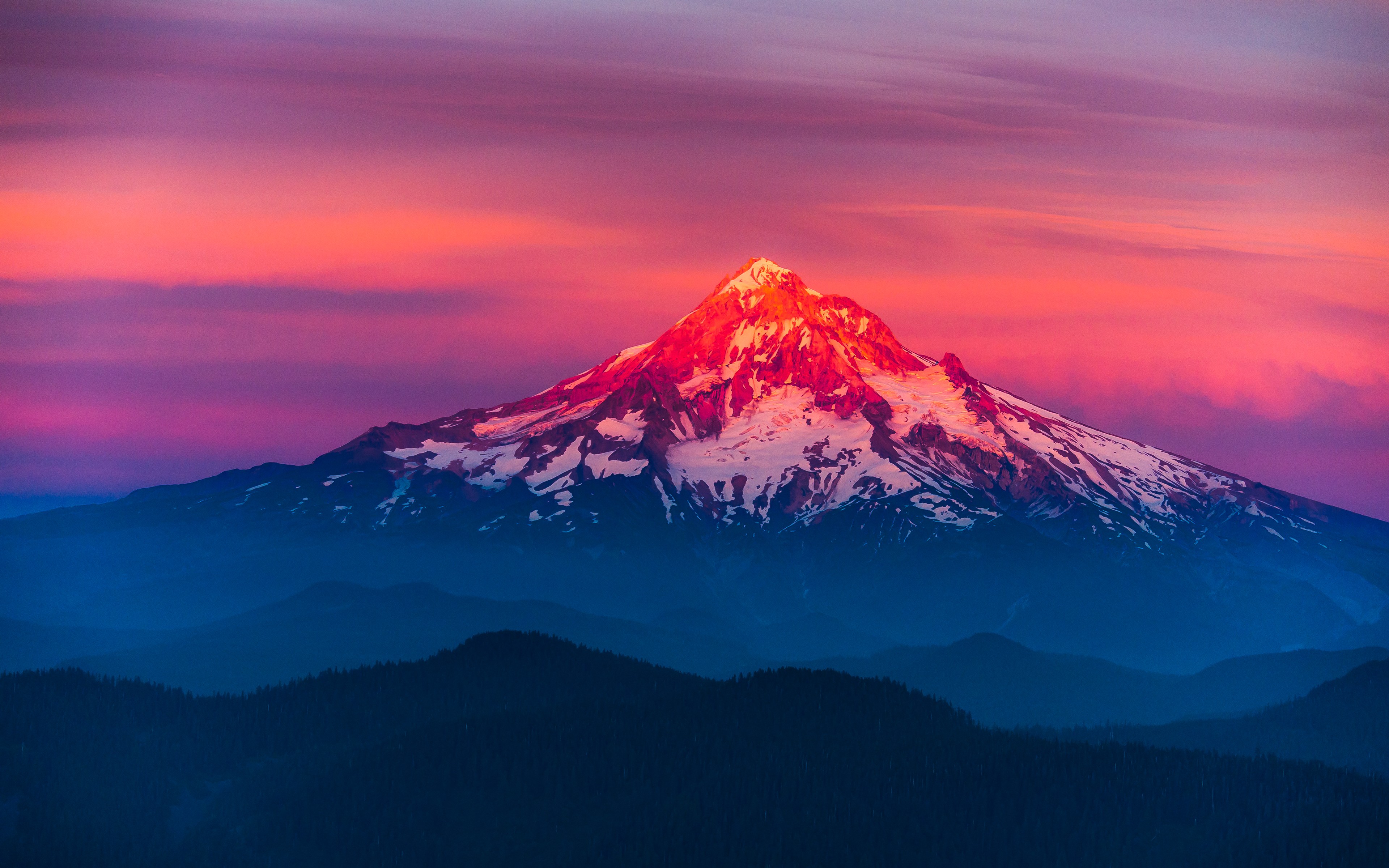General 3840x2400 mountains sunset landscape Mount Hood larch mountain Oregon colorful sky USA