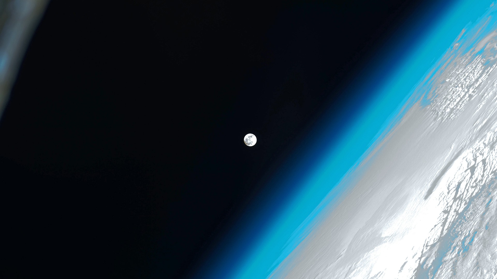 General 1920x1080 space atmosphere Moon blue cyan planet Earth