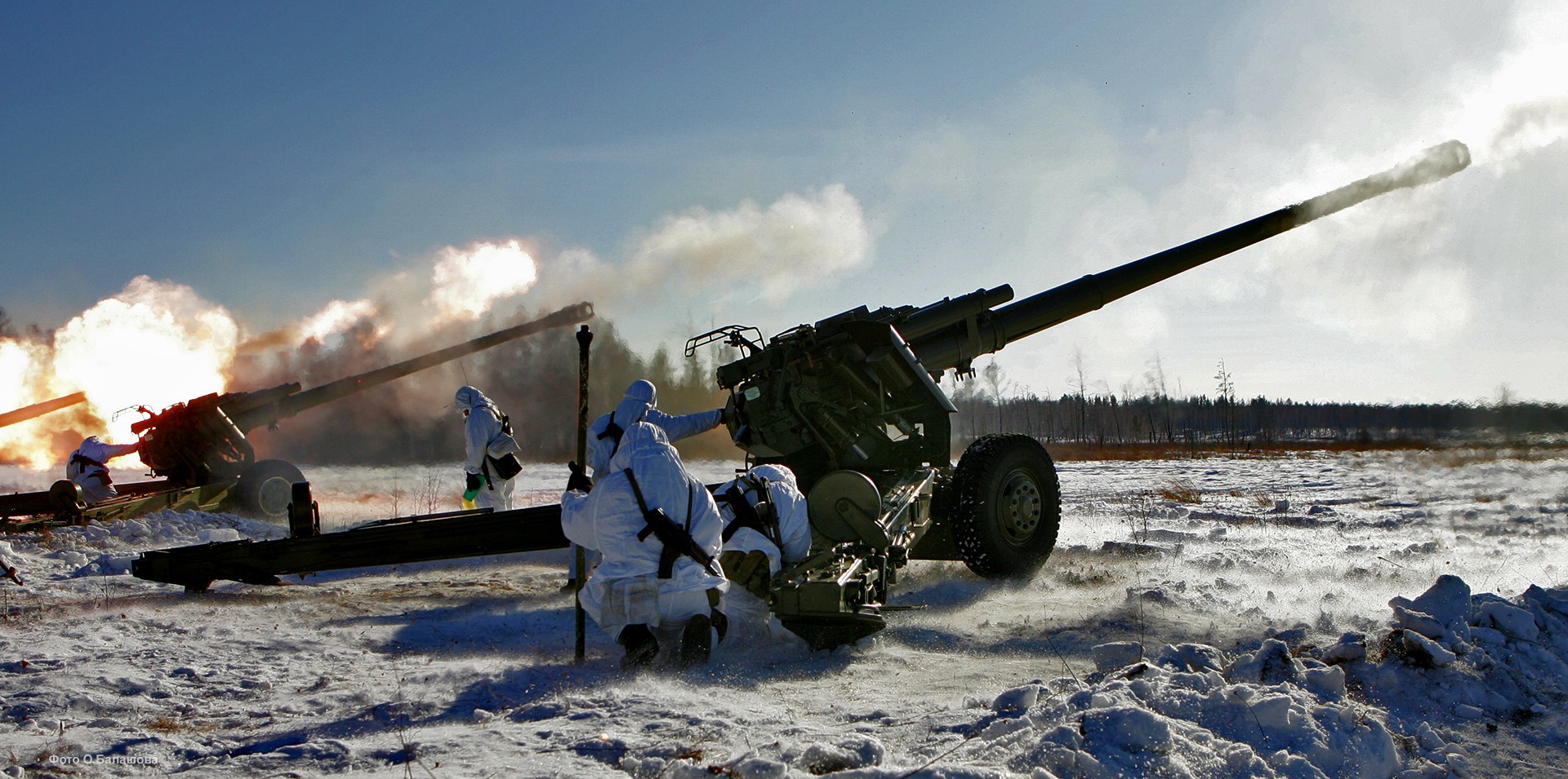 General 1920x955 military Russian Army artillery weapon snow gun war forest