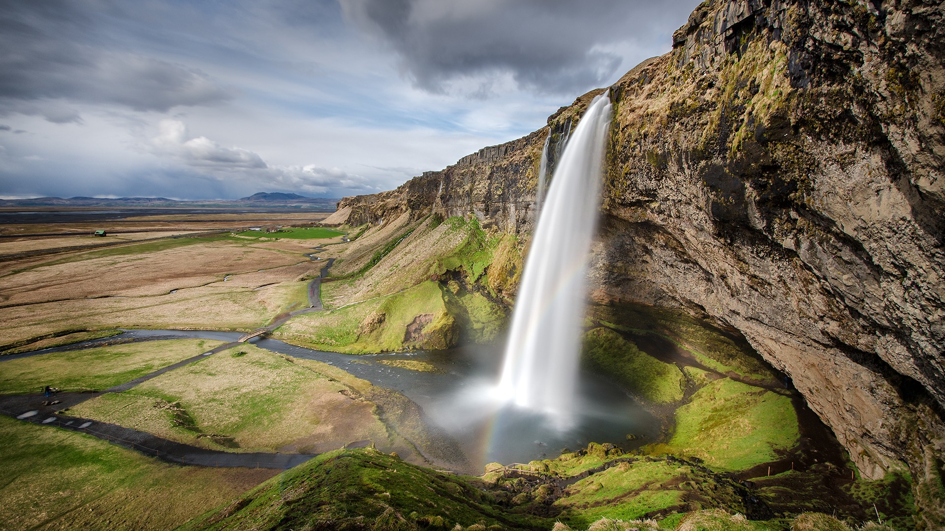 General 1920x1080 landscape waterfall nature rocks Iceland Seljalandsfoss Waterfall nordic landscapes