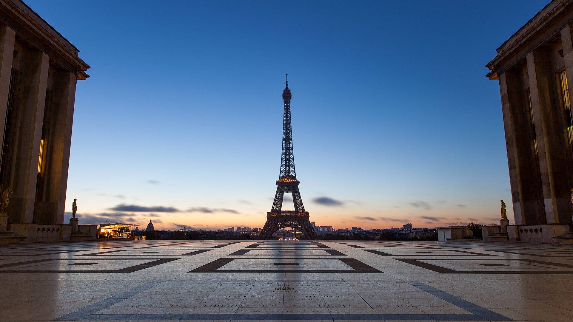 General 1920x1080 Eiffel Tower Paris city cityscape sunrise landmark Europe