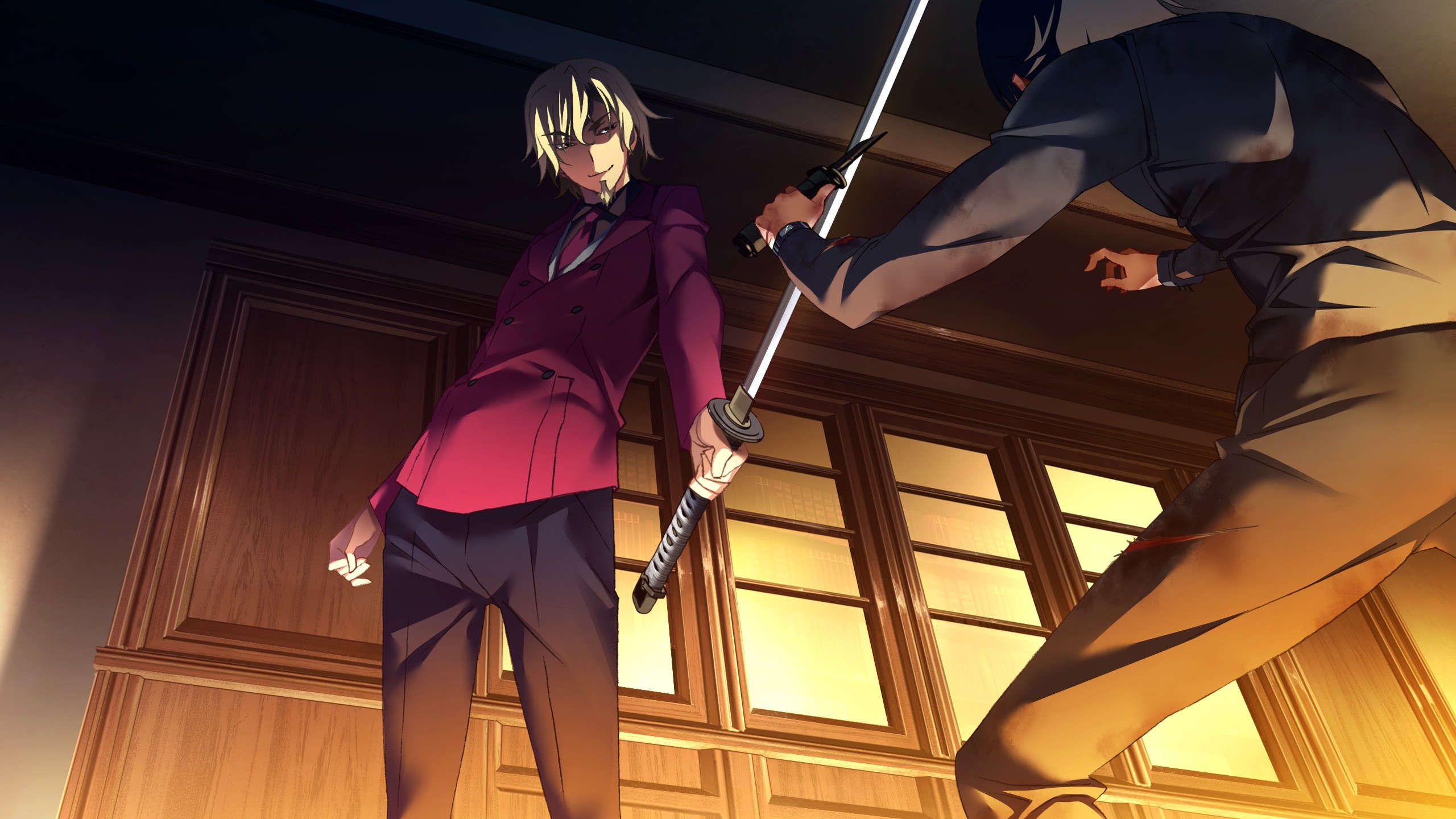 Anime 2560x1440 anime anime boys sword standing knife