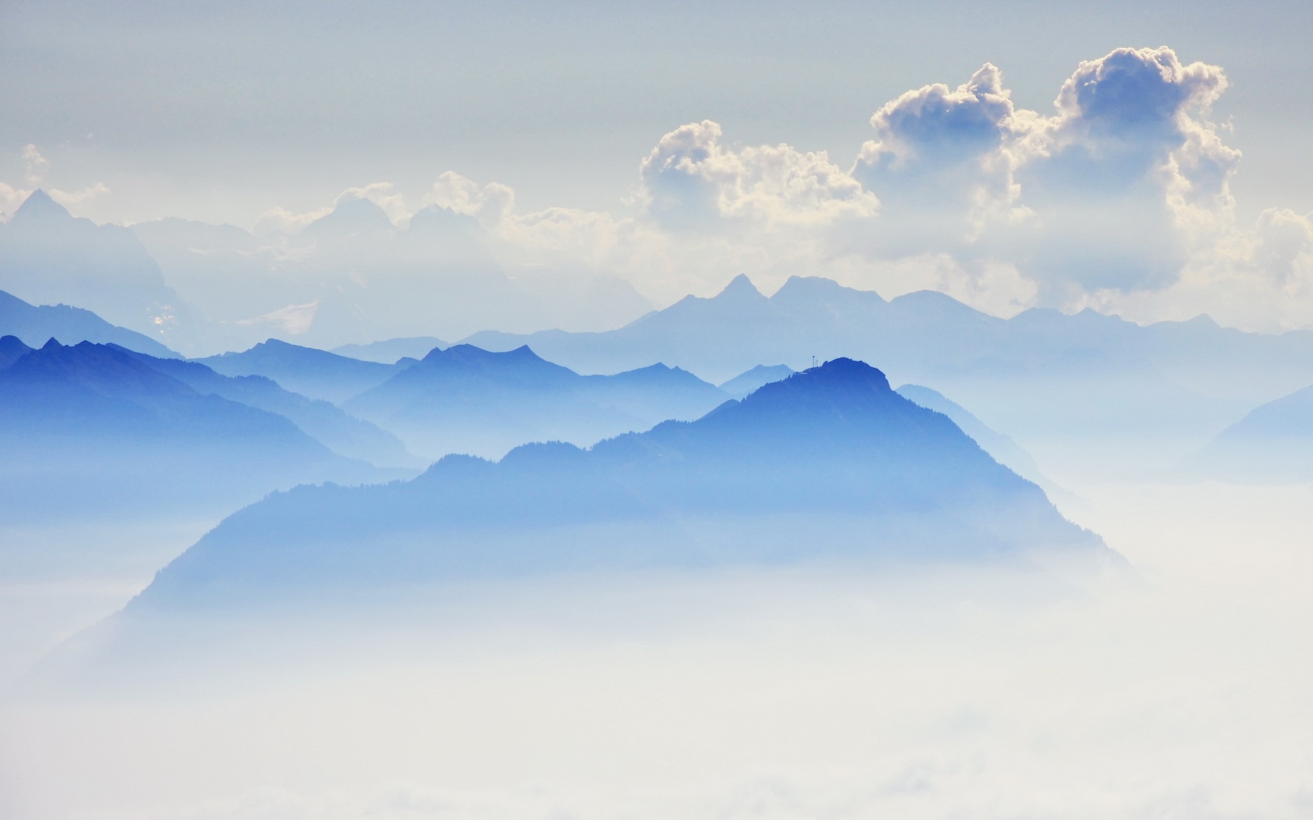 General 2560x1600 clouds nature landscape mountains mist silhouette outdoors