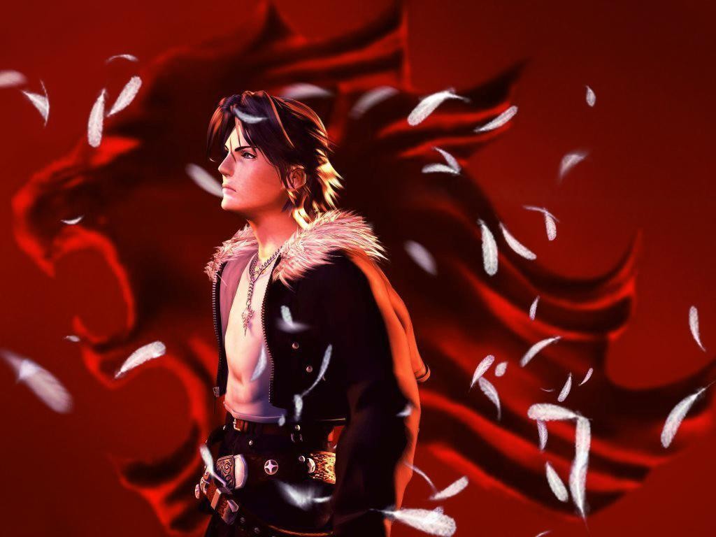 General 1024x768 Final Fantasy VIII Final Fantasy Squall Leonhart video game men video game art video games red background