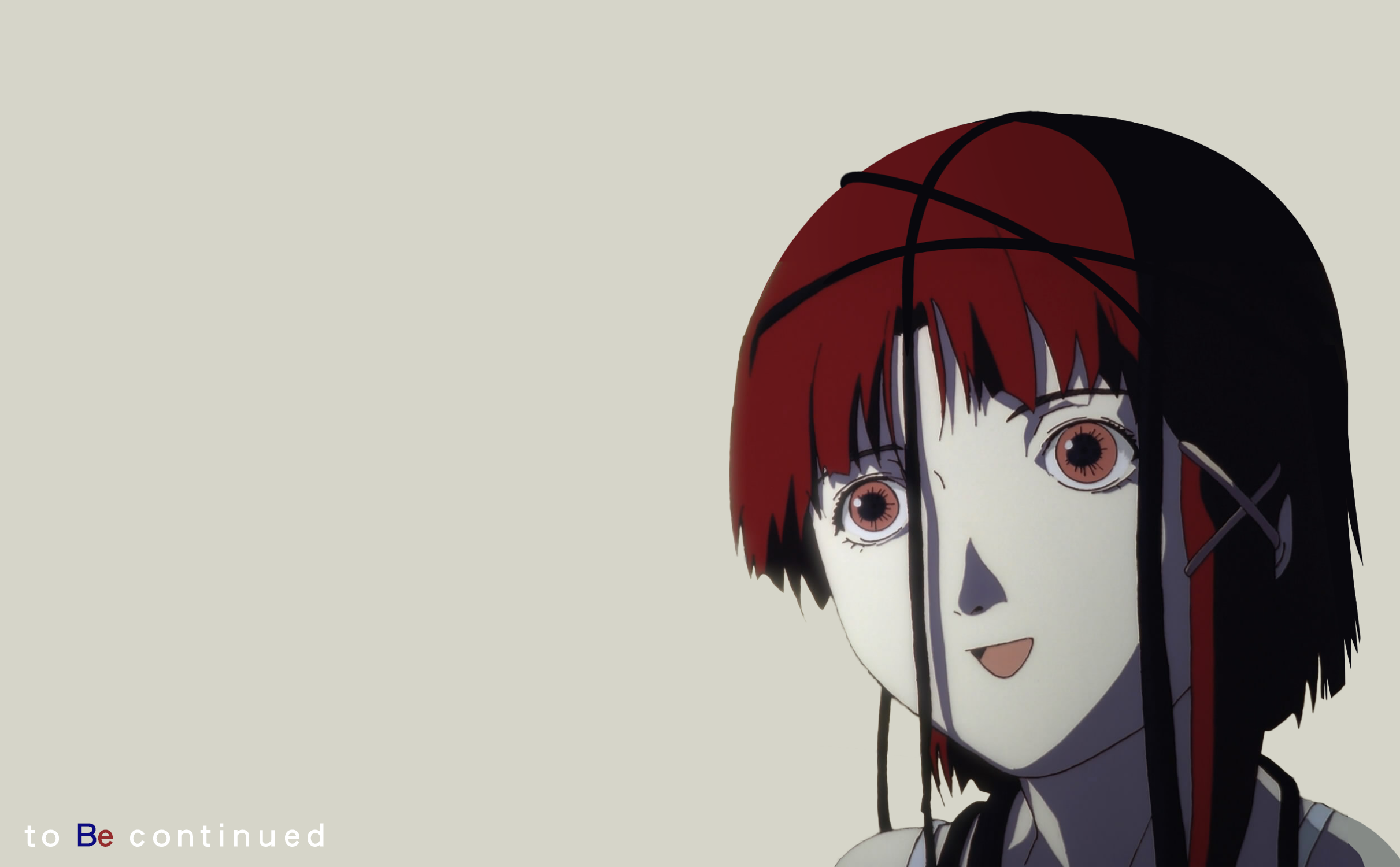 Anime 2422x1500 anime girls Lain Iwakura Serial Experiments Lain anime simple background white background redhead face short hair open mouth