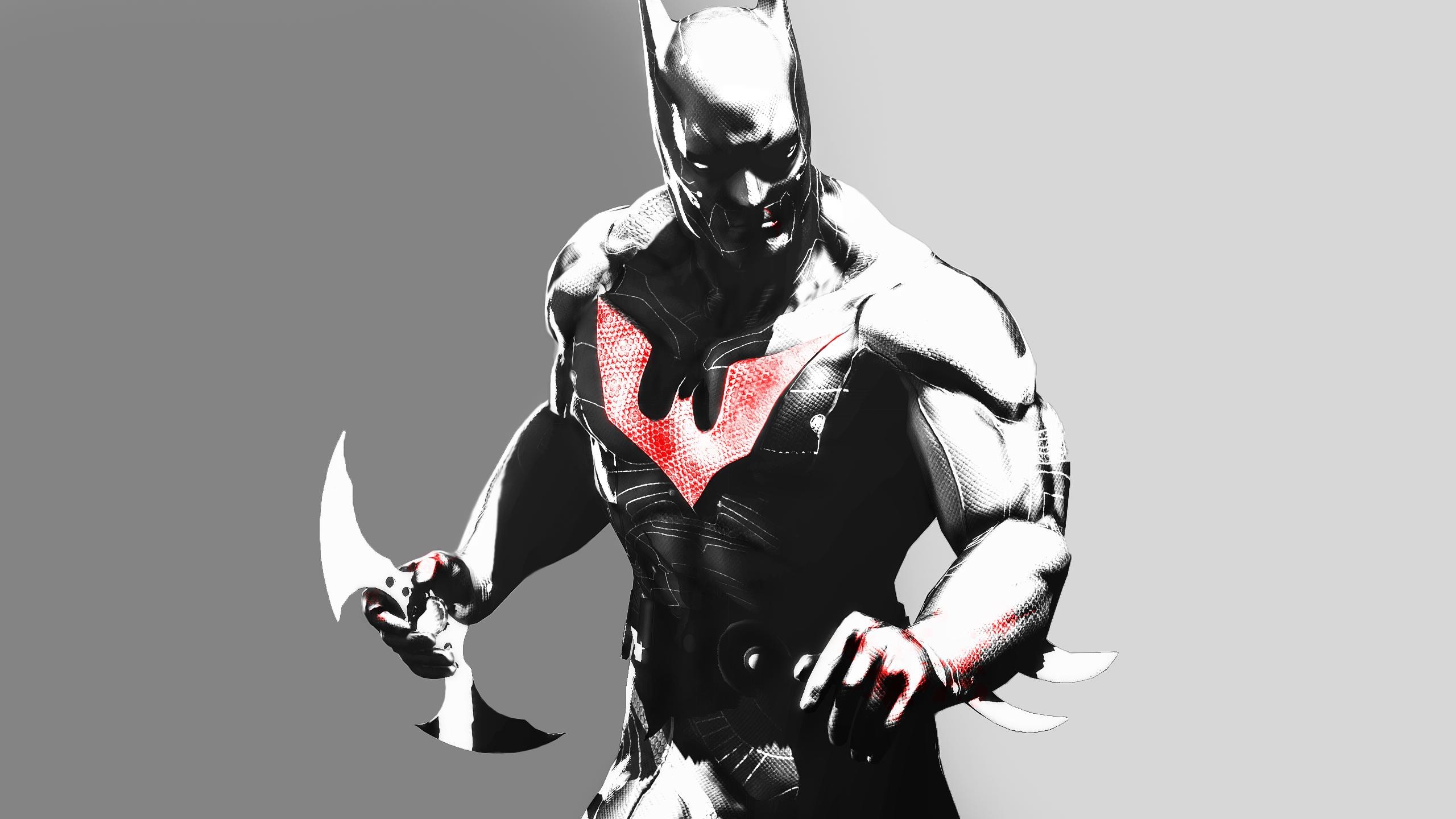 General 2560x1440 Batman Batman Beyond gray simple background gray background gradient superhero