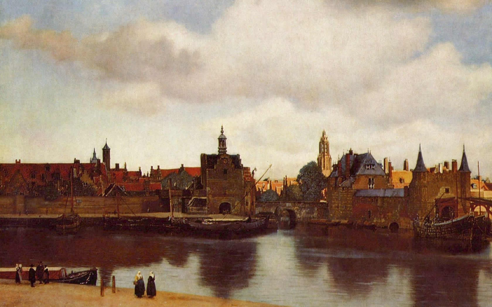 General 1680x1050 artwork Johannes Vermeer painting Gezicht op Delft classic art