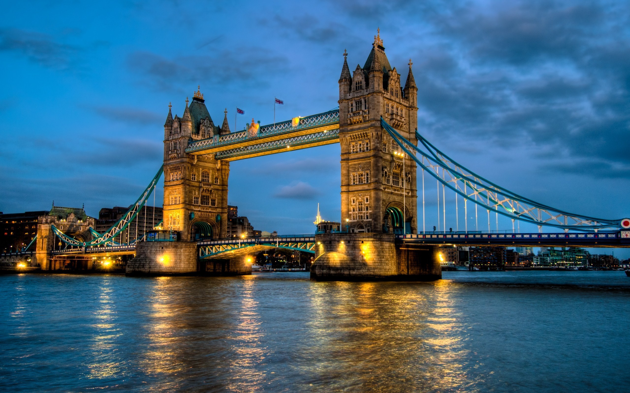 General 2560x1600 England architecture Tower Bridge UK London construction River Thames river city lights landmark Europe