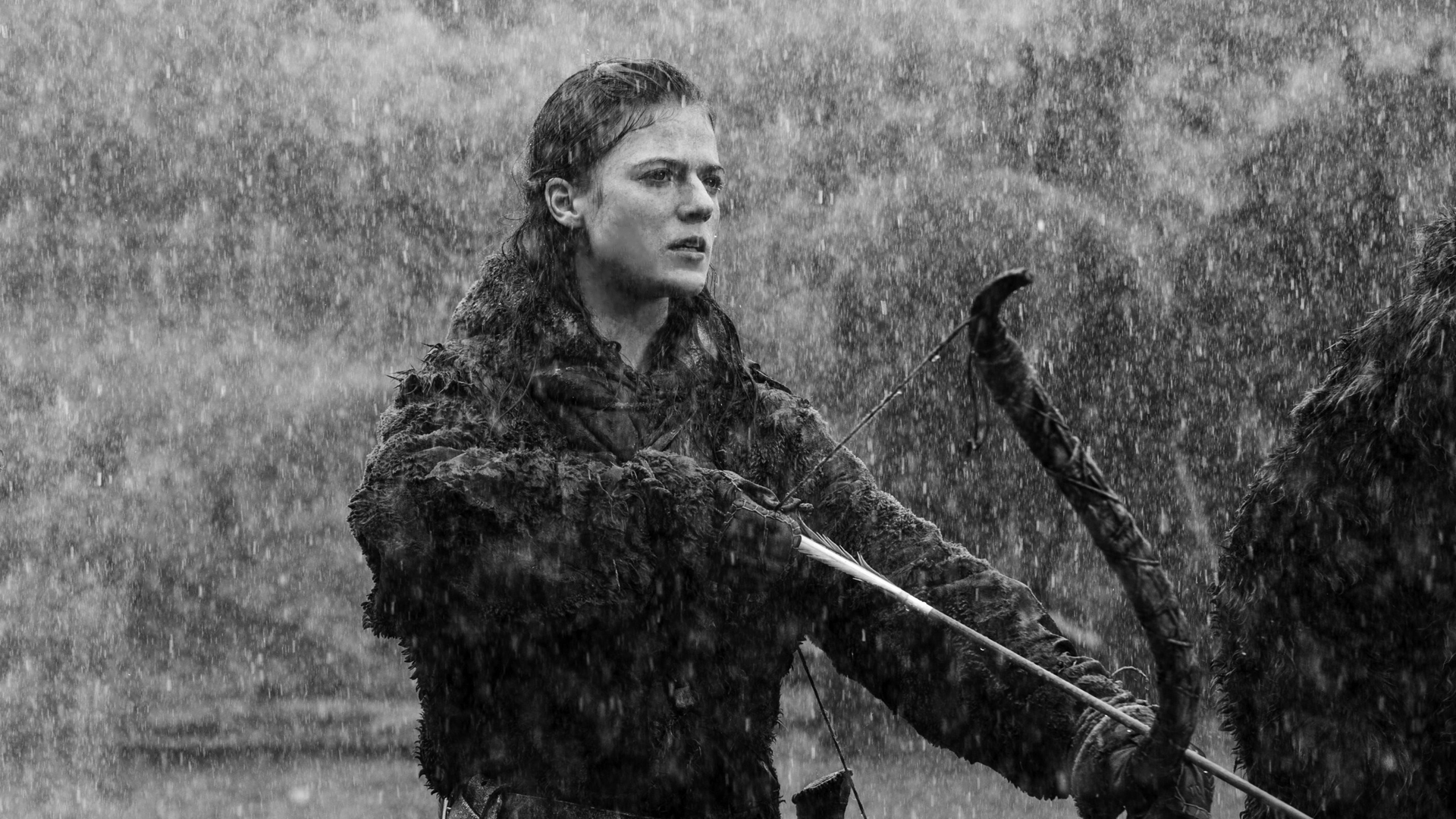 People 1920x1080 Game of Thrones Ygritte Rose Leslie TV series Scottish Women bow fantasy girl women actress monochrome bow and arrow arrows