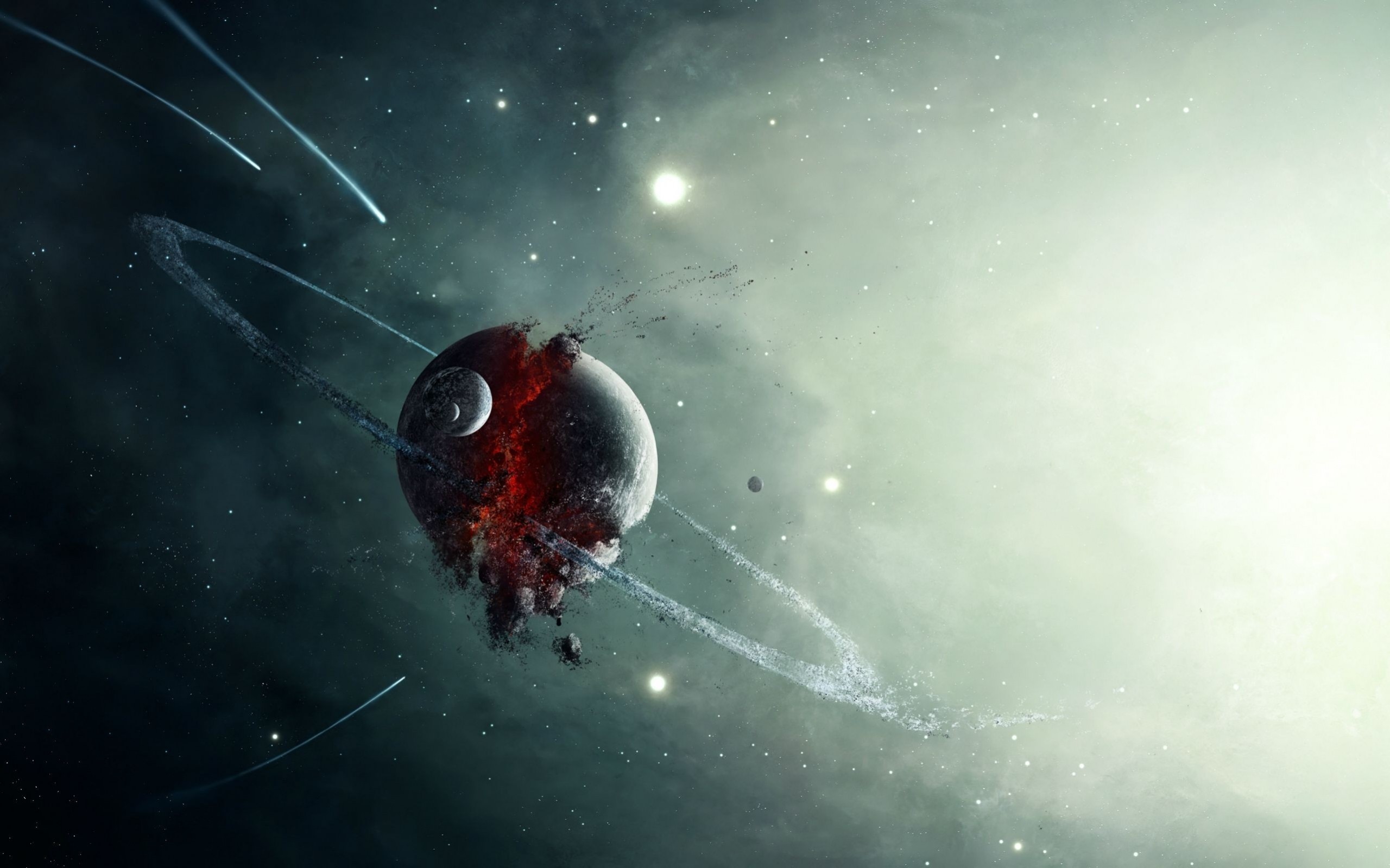 Artwork Digital Art Planet Galaxy Spaceship Space Planetary Rings