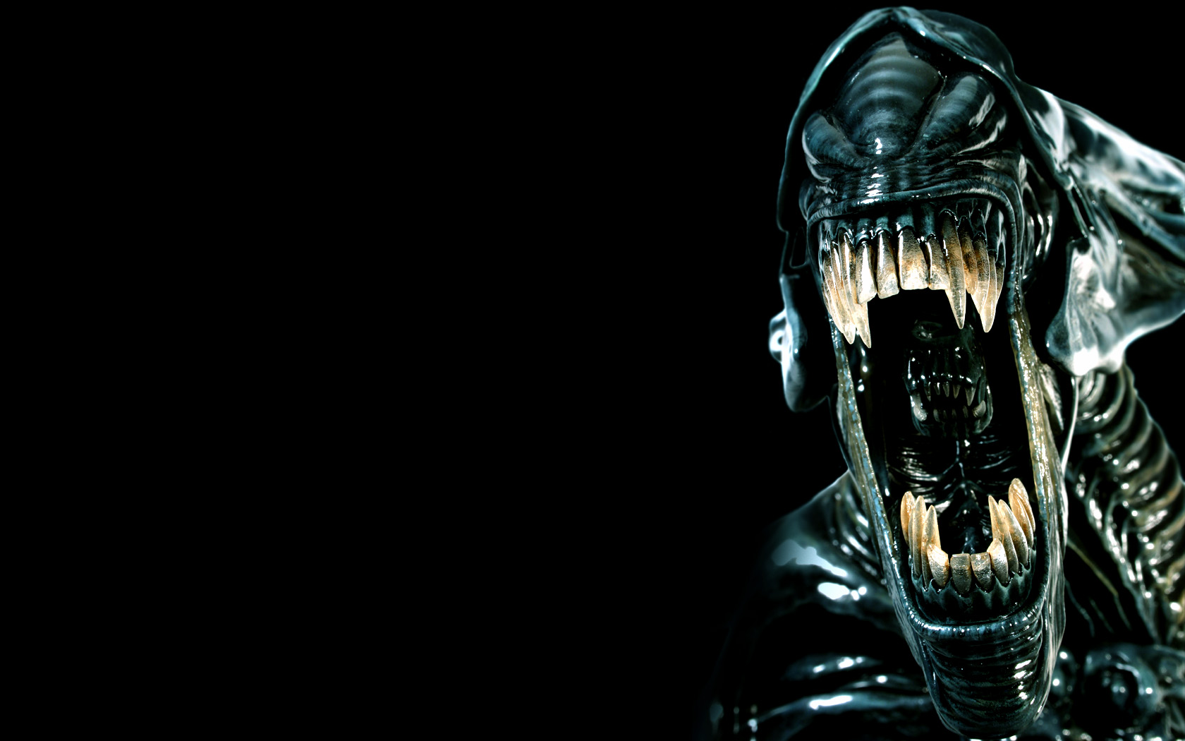 General 1680x1050 Xenomorph black background creature science fiction horror teeth simple background Alien (Creature) movie characters