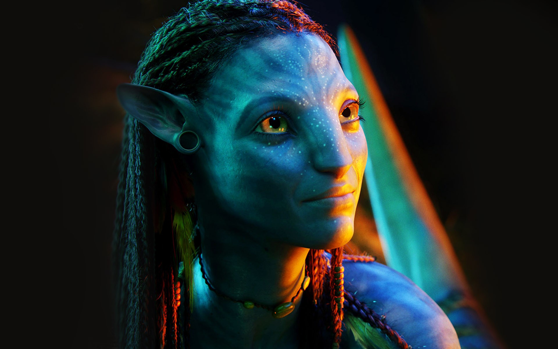 General 1920x1200 Avatar Neytiri face aliens blue skin Na'vi film stills movies science fiction