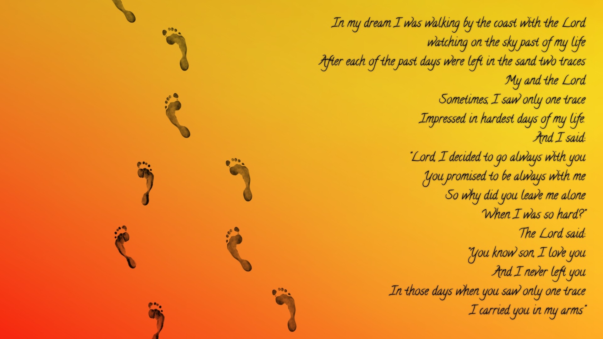 General 1920x1080 footprints simple background religious