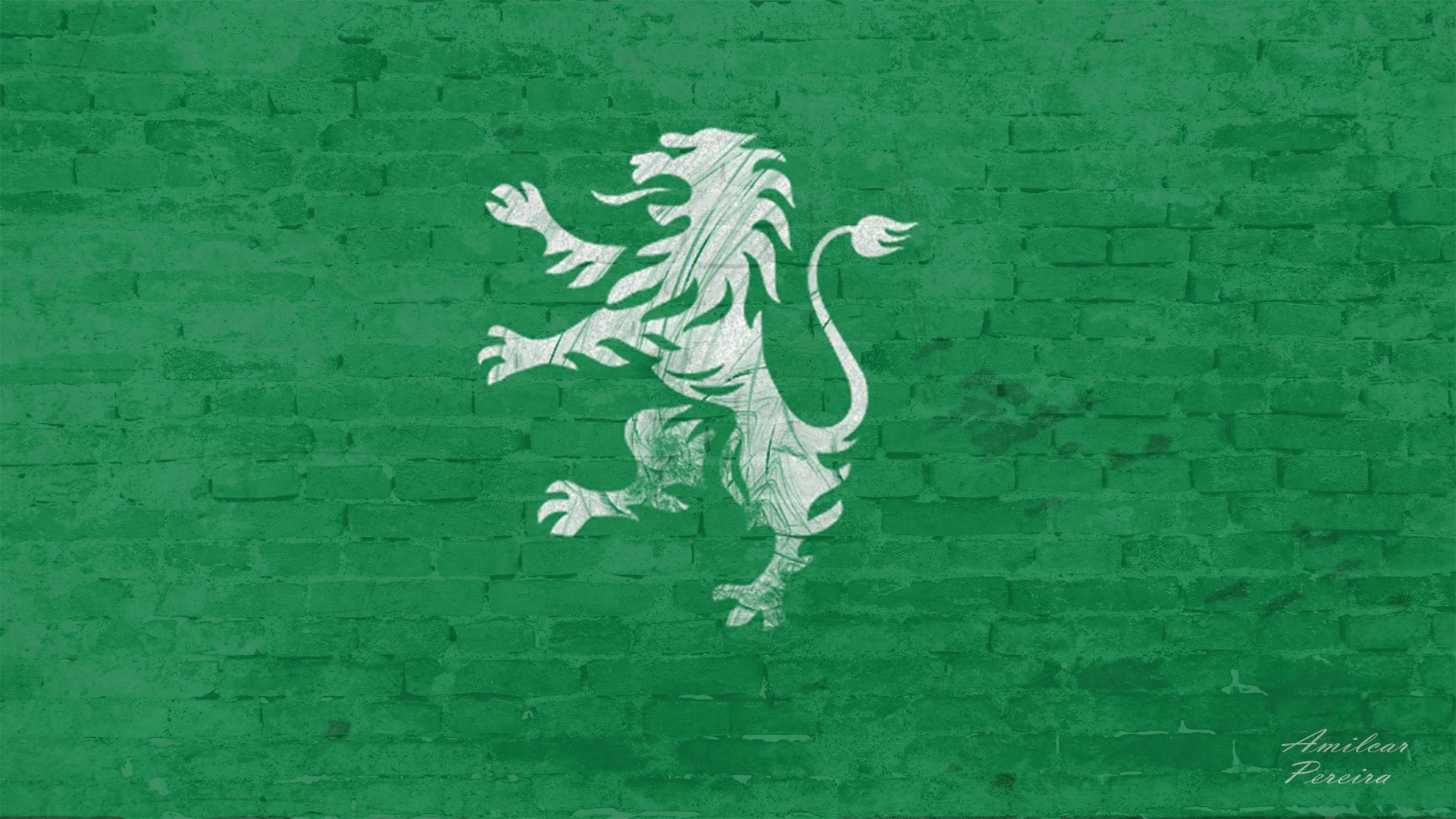 General 1921x1080 lion wall green background Sporting sporting clube de portugal sigils logo digital art watermarked