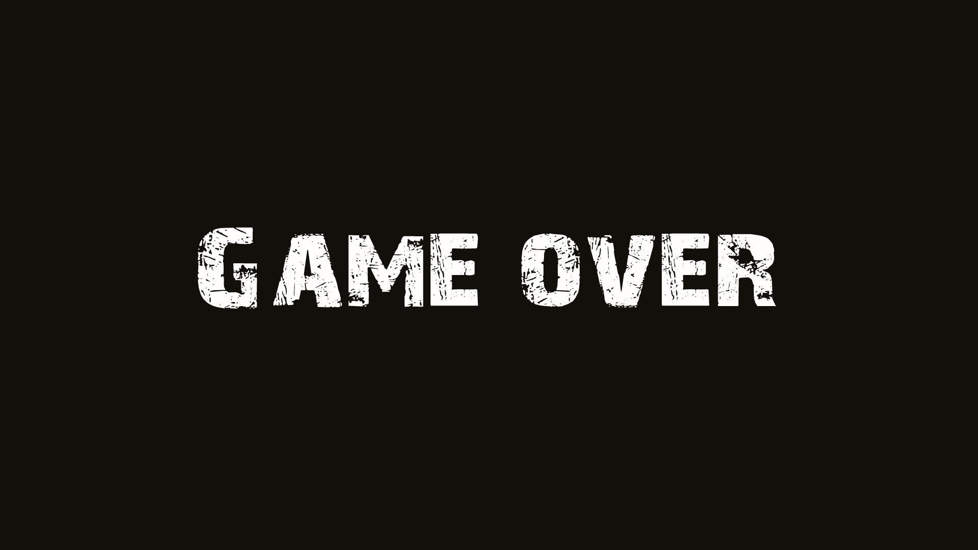 General 1920x1080 typo minimalism GAME OVER video games monochrome typography video game art simple background black background