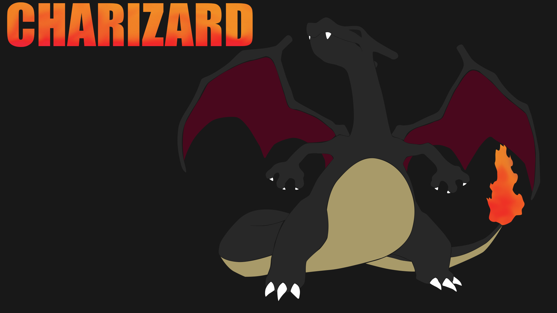 General 1920x1080 Pokémon Charizard video games simple background black background anime dragon
