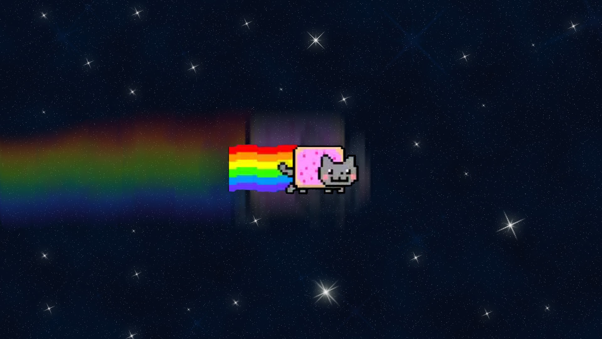 General 1920x1080 Nyan Cat artwork colorful space stars memes