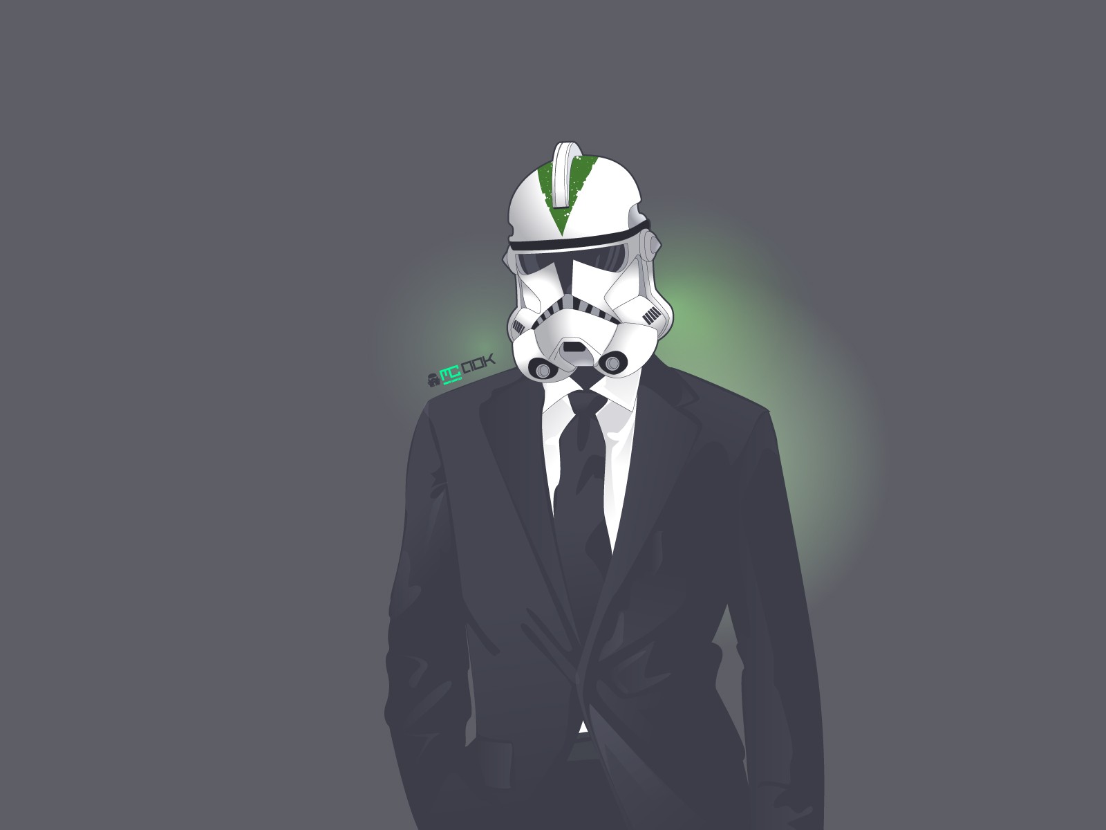 General 1600x1200 Star Wars artwork suits tie simple background clone trooper movie characters