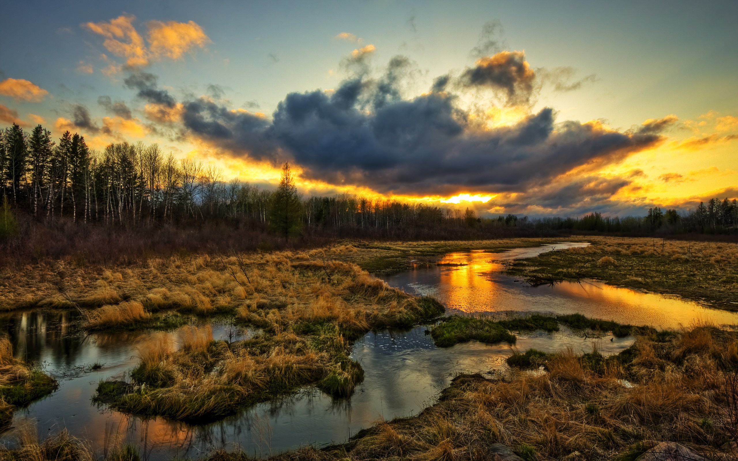 General 2560x1600 nature landscape sky clouds water sunlight HDR