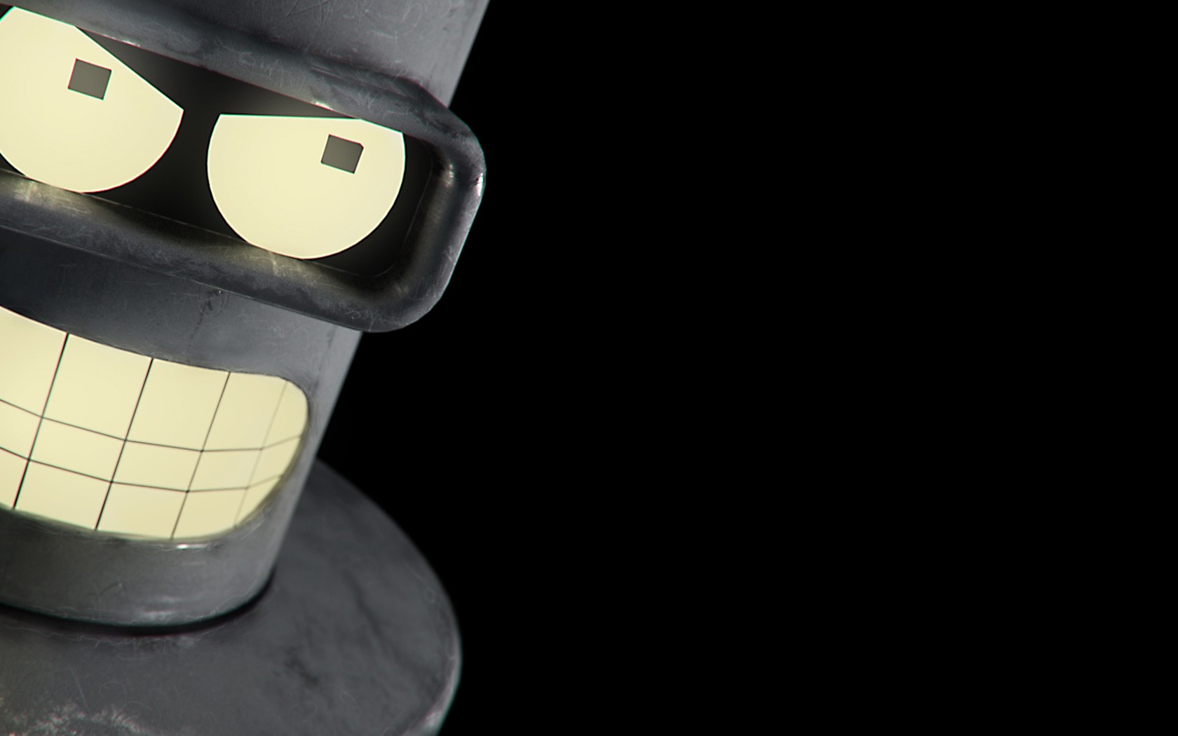 General 1680x1050 Futurama Bender minimalism robot black background TV series simple background