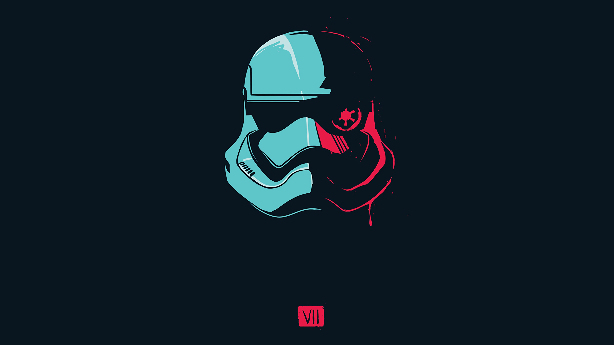 General 2560x1440 Star Wars Star Wars: The Force Awakens The First Order movies helmet simple background cyan First Order Trooper science fiction