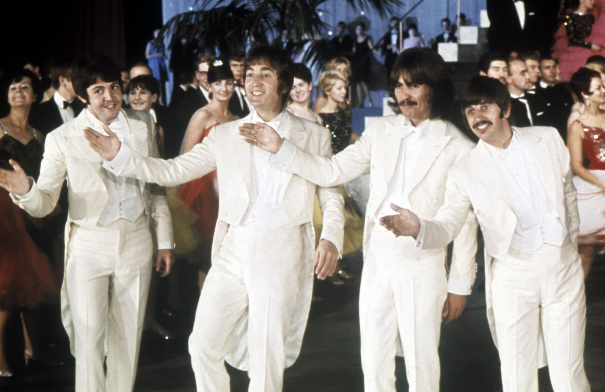 People 2000x1296 The Beatles John Lennon Paul McCartney George Harrison Ringo Starr band rock bands tuxedo smiling music musician men