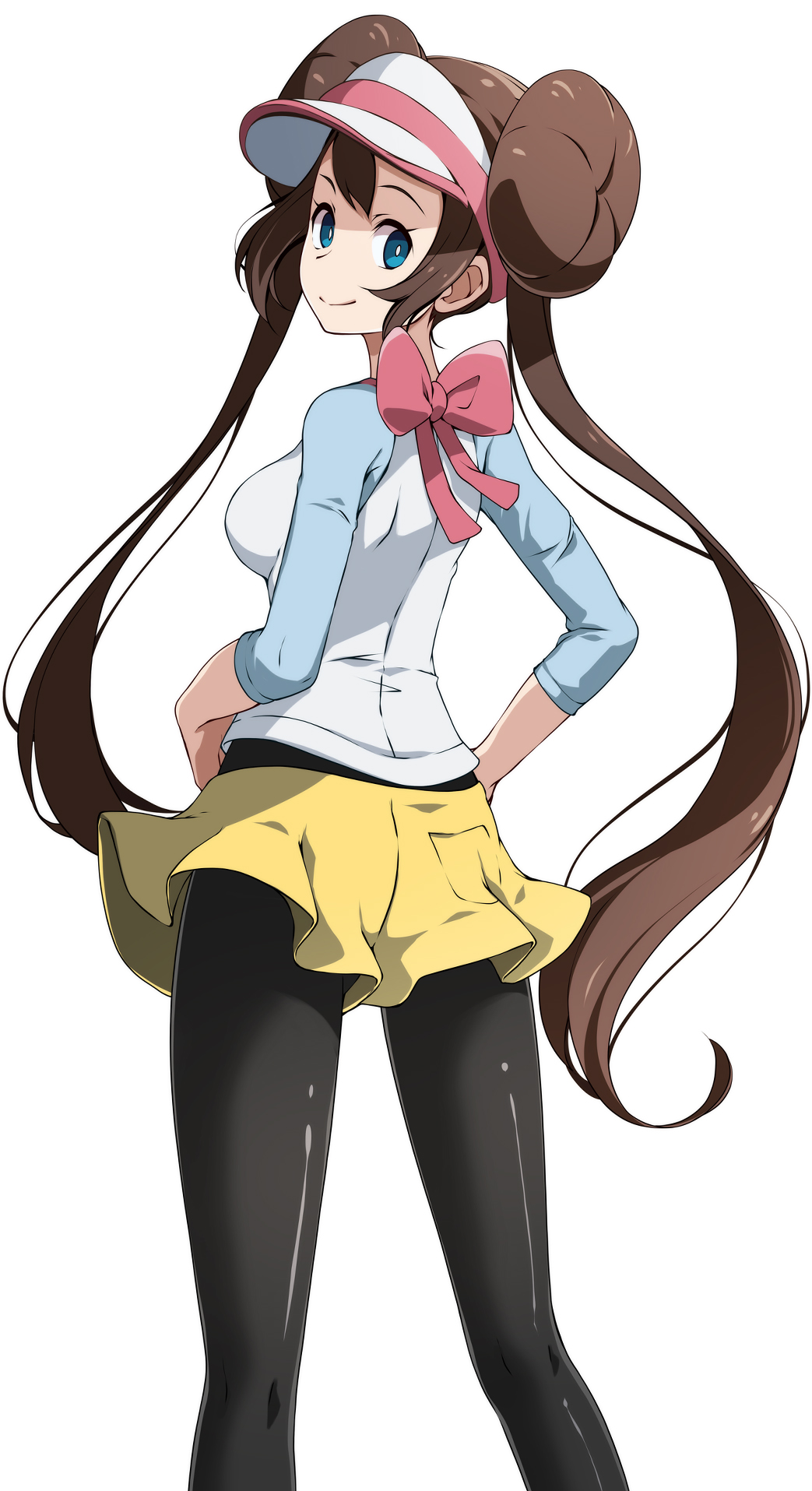 Anime 1043x1915 anime anime girls Pokémon Rosa (Pokémon) long hair twintails brunette solo artwork digital art fan art hat