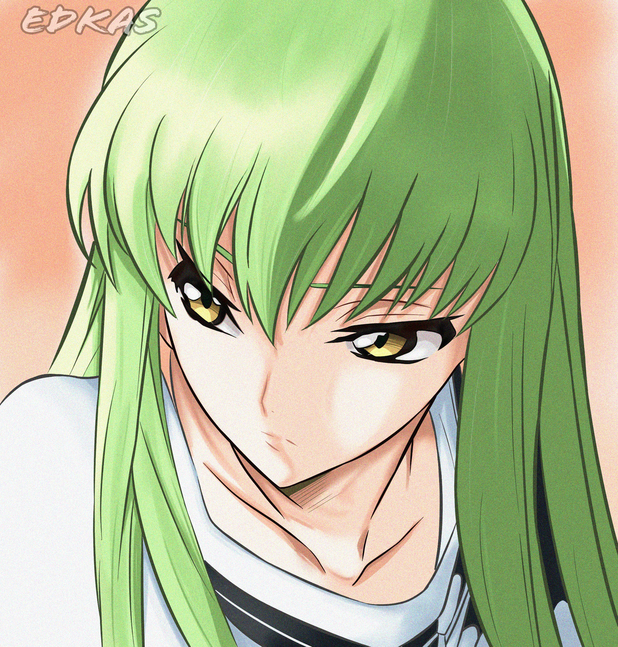 Anime 2100x2200 anime anime girls Code Geass C.C. (Code Geass) long hair green hair solo artwork digital art fan art