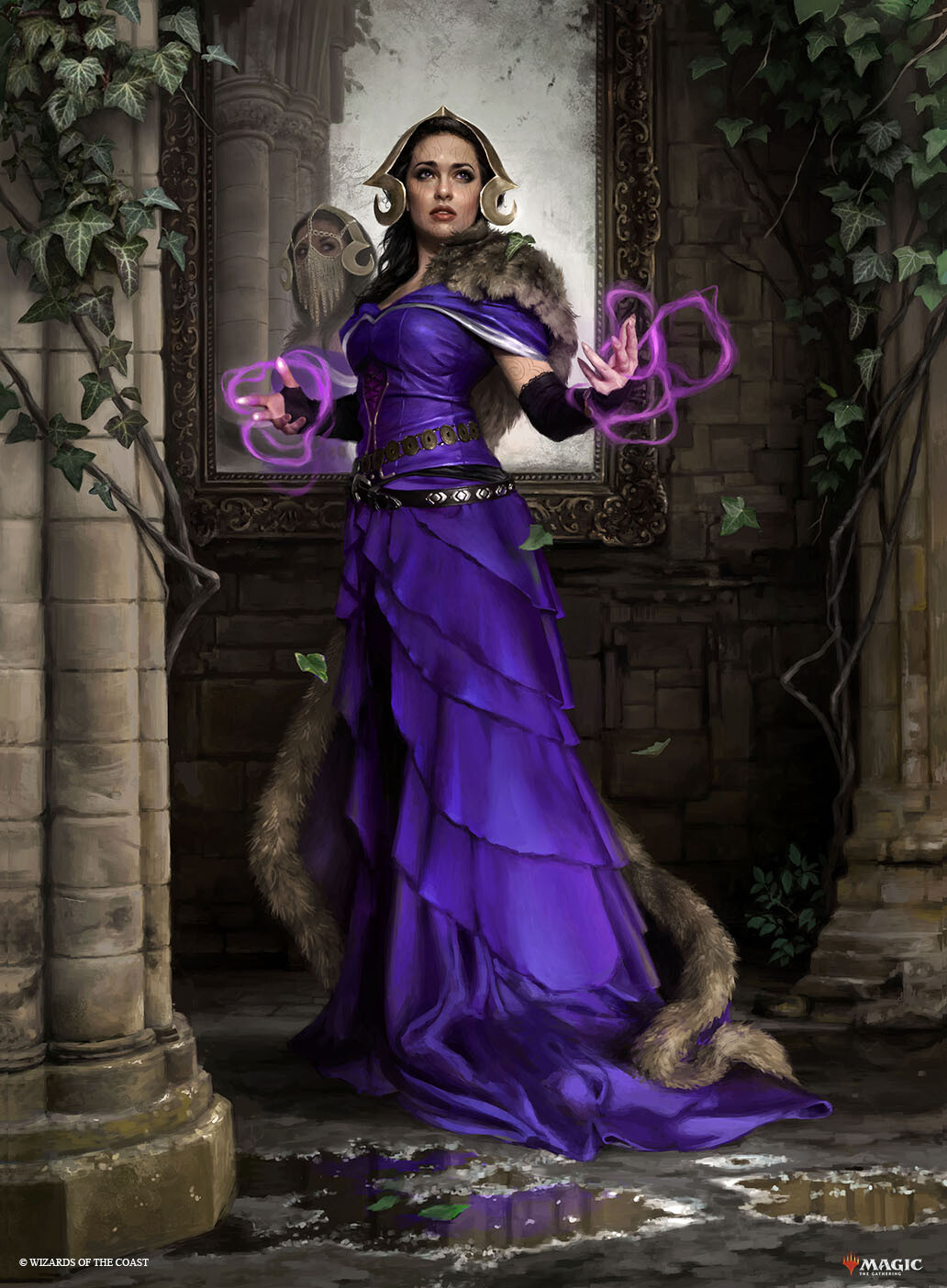 General 1032x1404 artwork women fantasy art fantasy girl magic purple dress dress purple clothing watermarked Wizards of the Coast