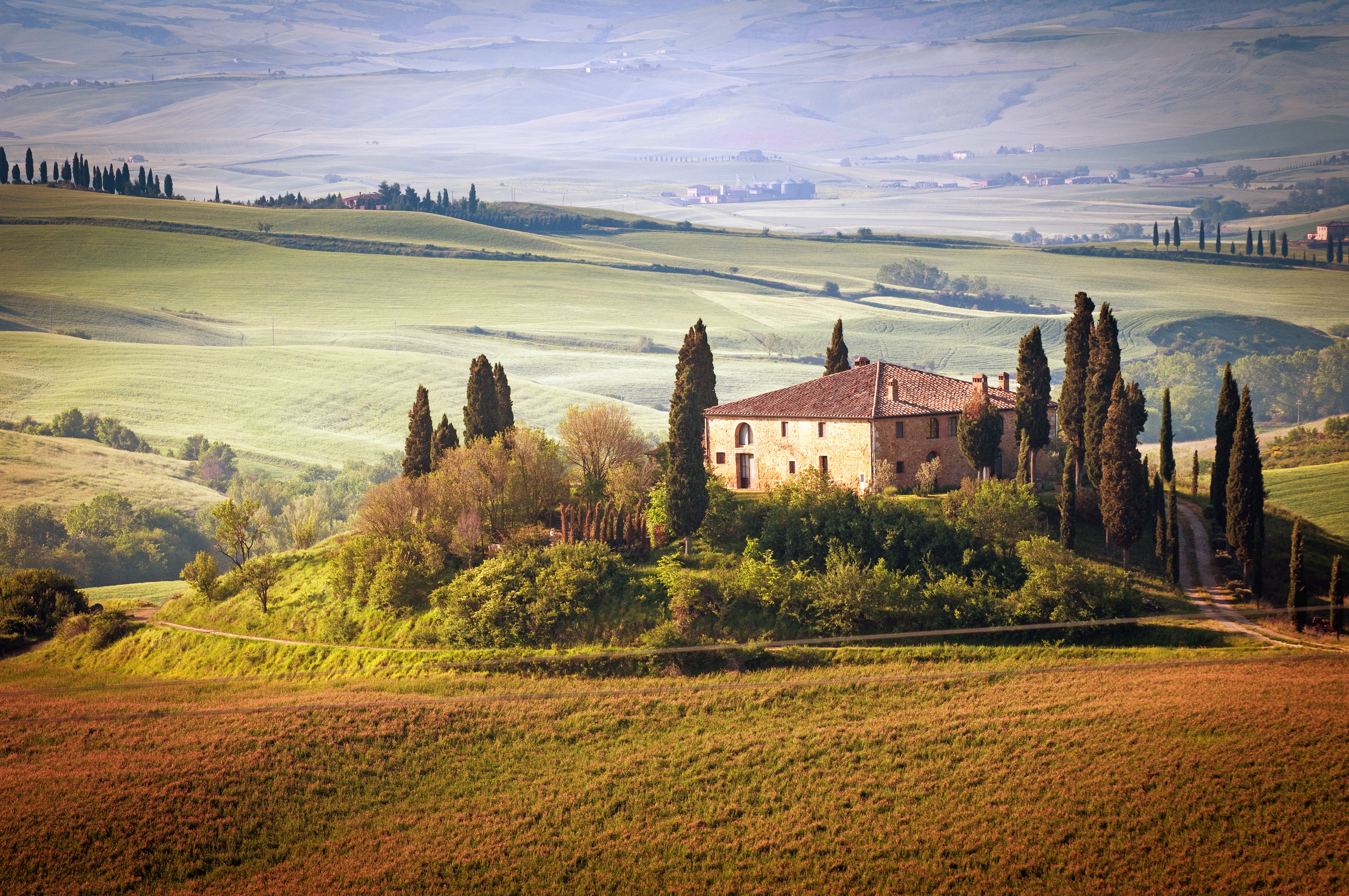 General 4288x2848 nature Italy building landscape Tuscany trees house