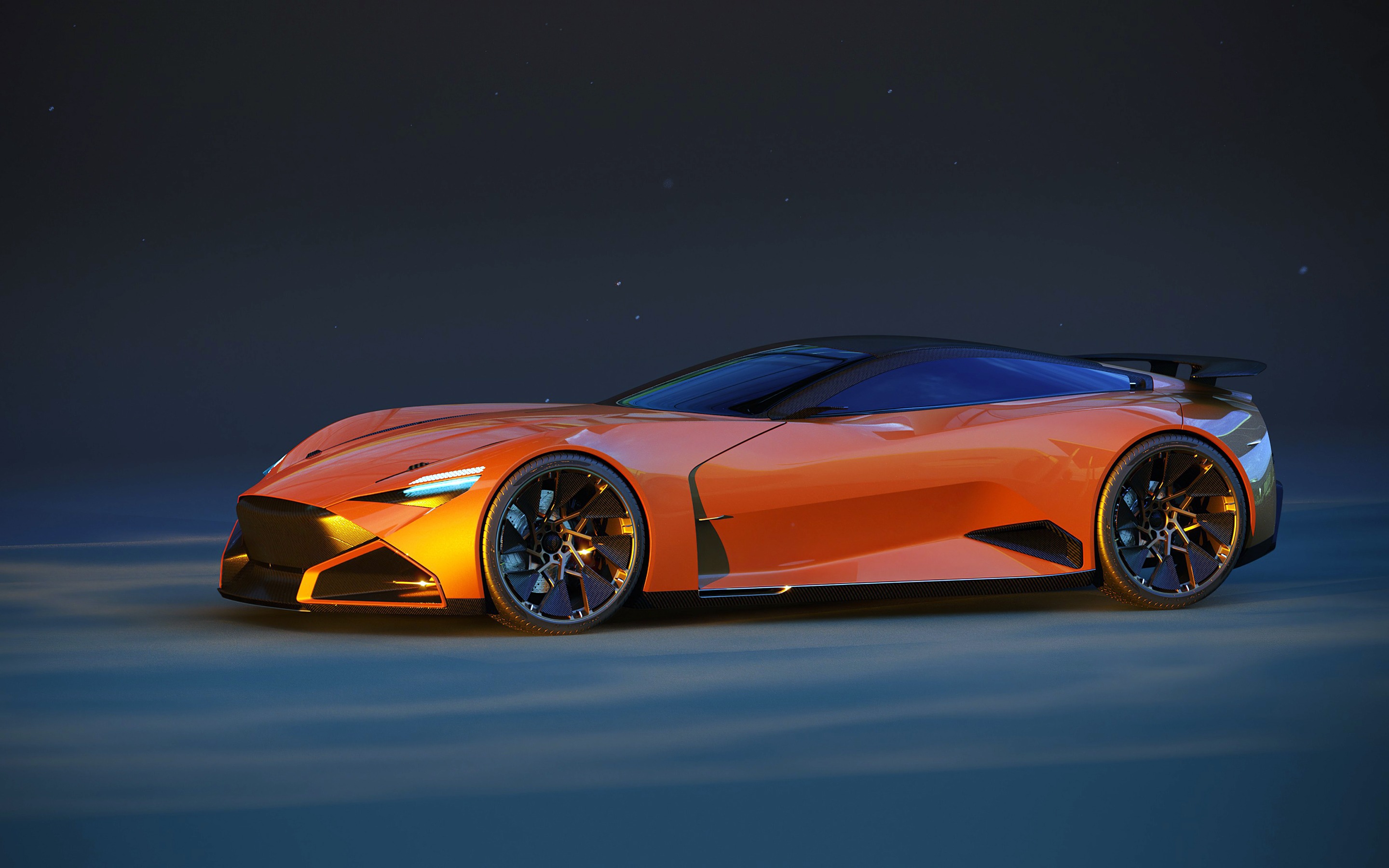 General 2880x1800 car sports car digital art vehicle orange cars CGI