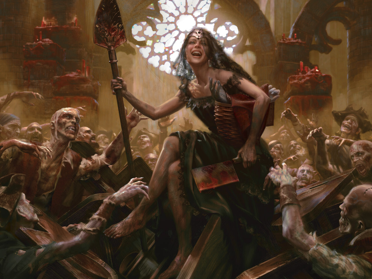 General 1280x960 artwork horror women ArtStation zombies undead Magic: The Gathering Gisa, Glorious Resurrector (Magic: The Gathering)