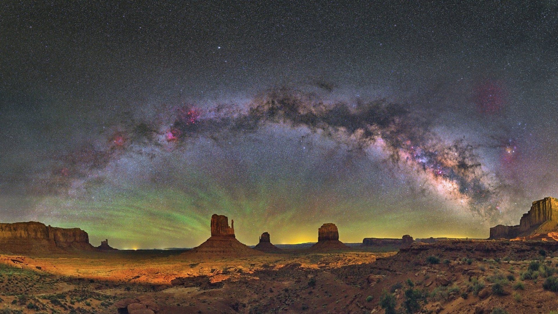 General 1920x1080 Milky Way starscape skyscape sky astronomy Monument Valley