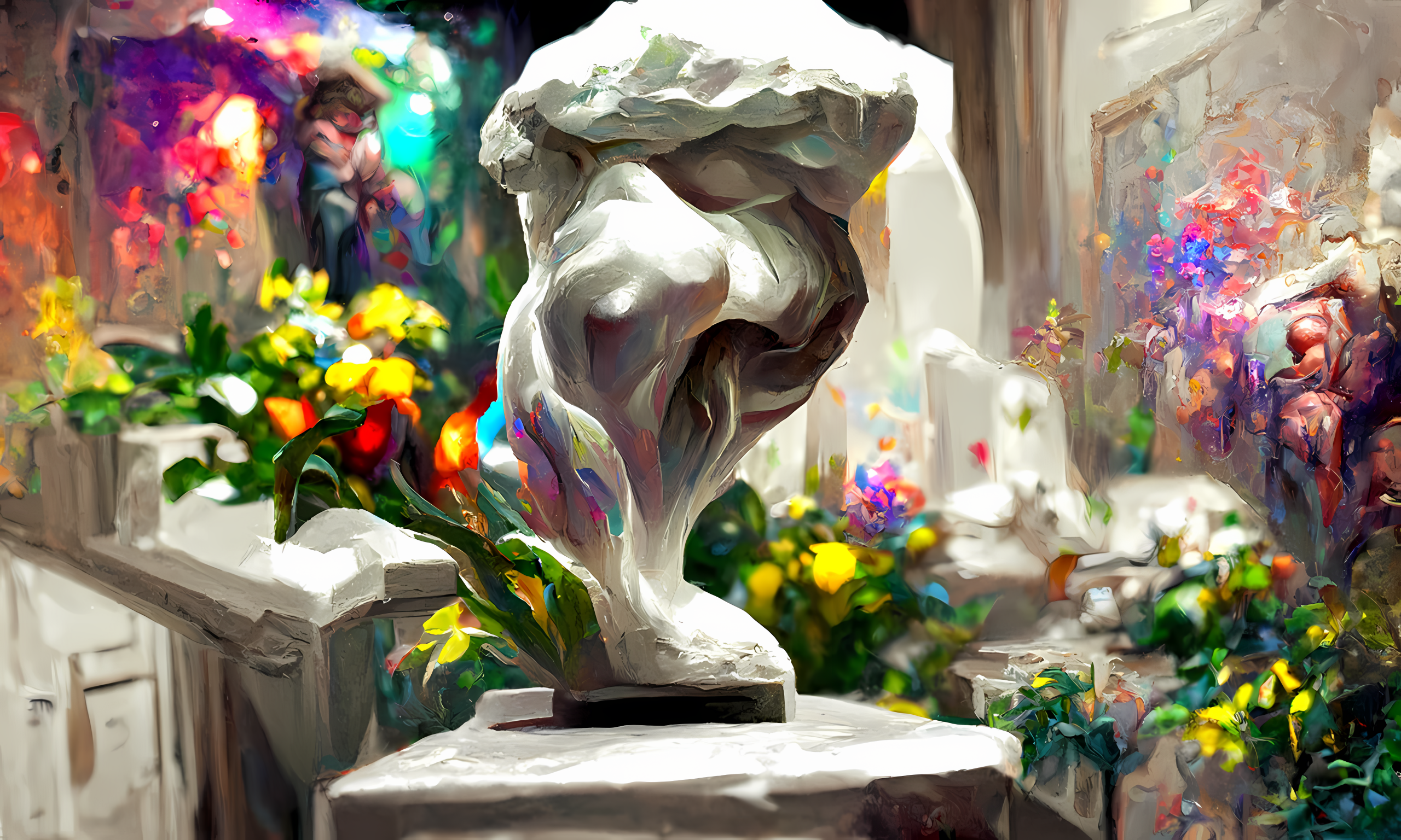 General 2560x1536 sculpture flowers artwork