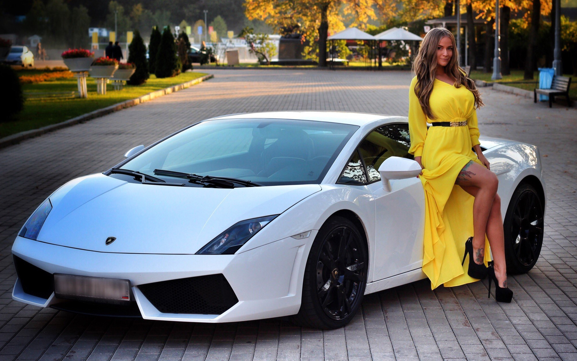 Sonya Temnikova Anna Kasparova Model Brunette Women Women With Cars Tattoo Lamborghini