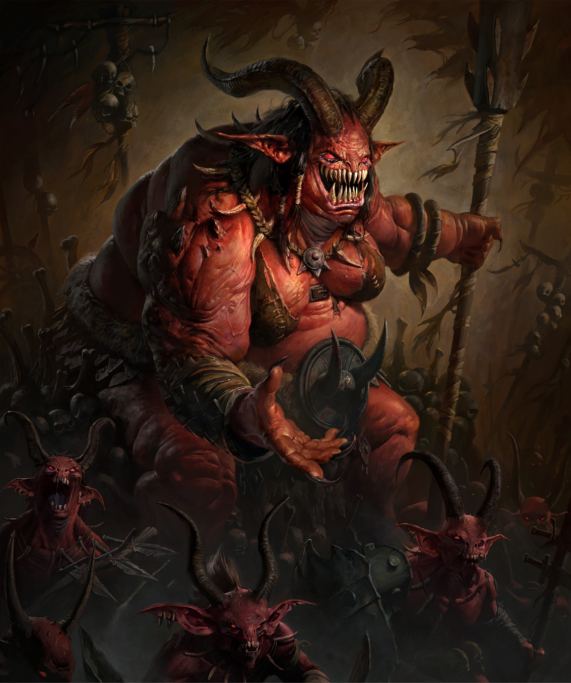 General 2160x2585 Diablo Diablo Immortal creature horns boobs red eyes video games PC gaming fantasy art