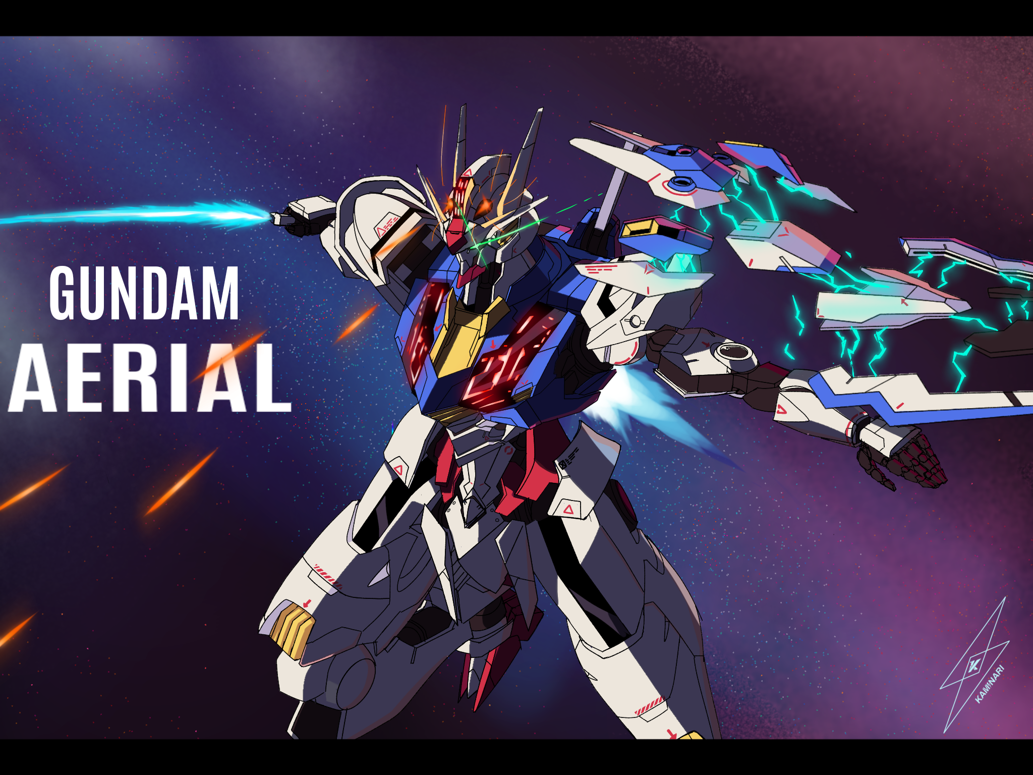 Anime 2048x1536 anime mechs Gundam Super Robot Taisen Mobile Suit Gundam THE WITCH FROM MERCURY Gundam Aerial artwork digital art fan art