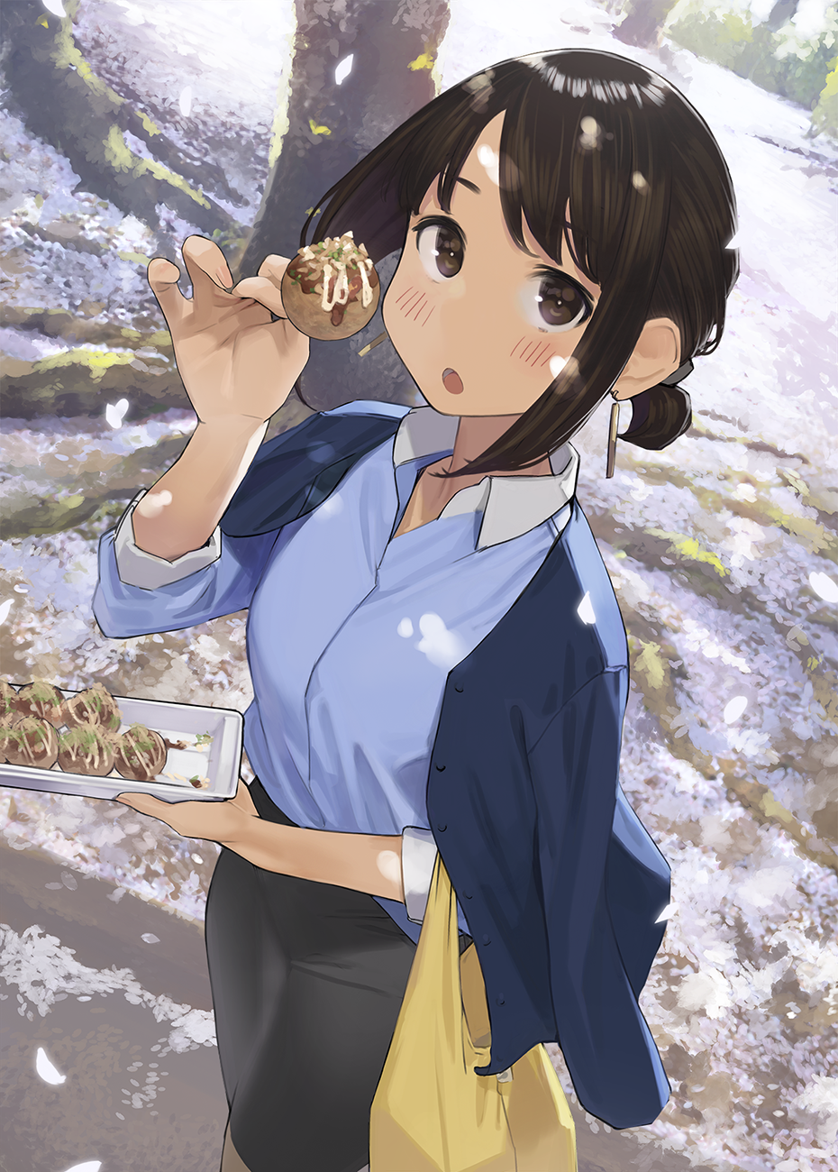Anime 930x1300 anime anime girls vertical original characters brunette yomu food